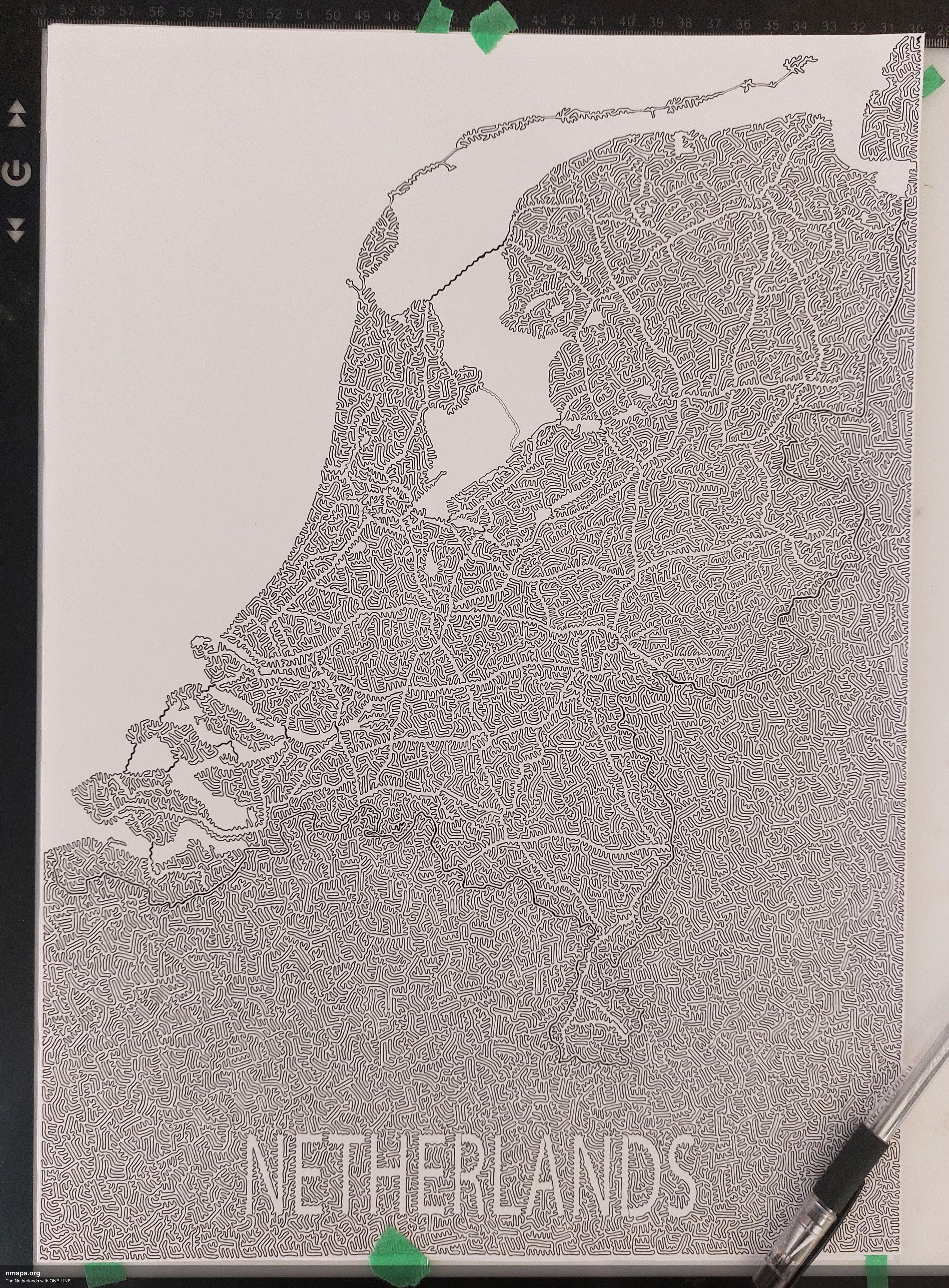 The Netherlands with ONE LINE Map