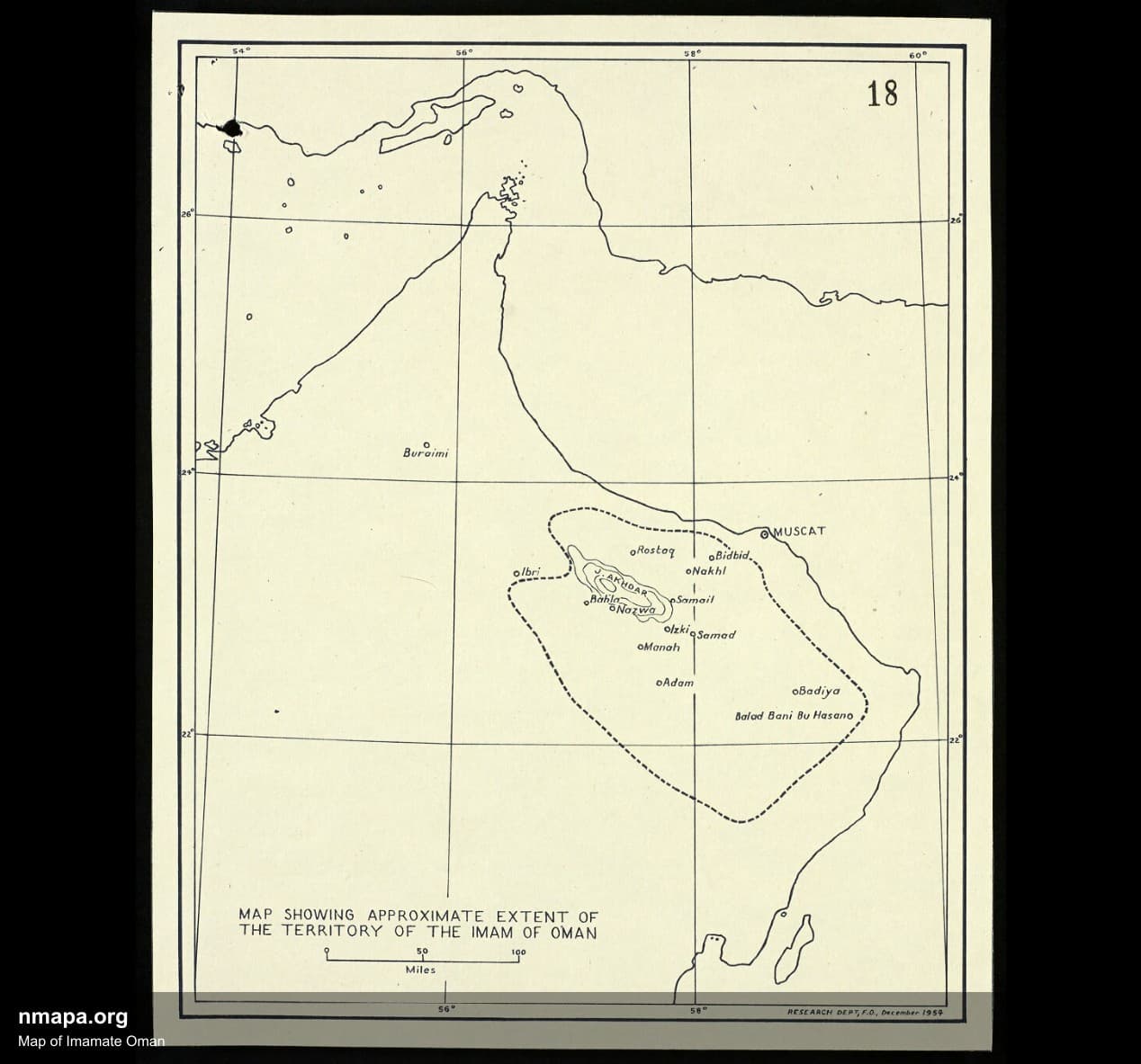 Map of Imamate Oman