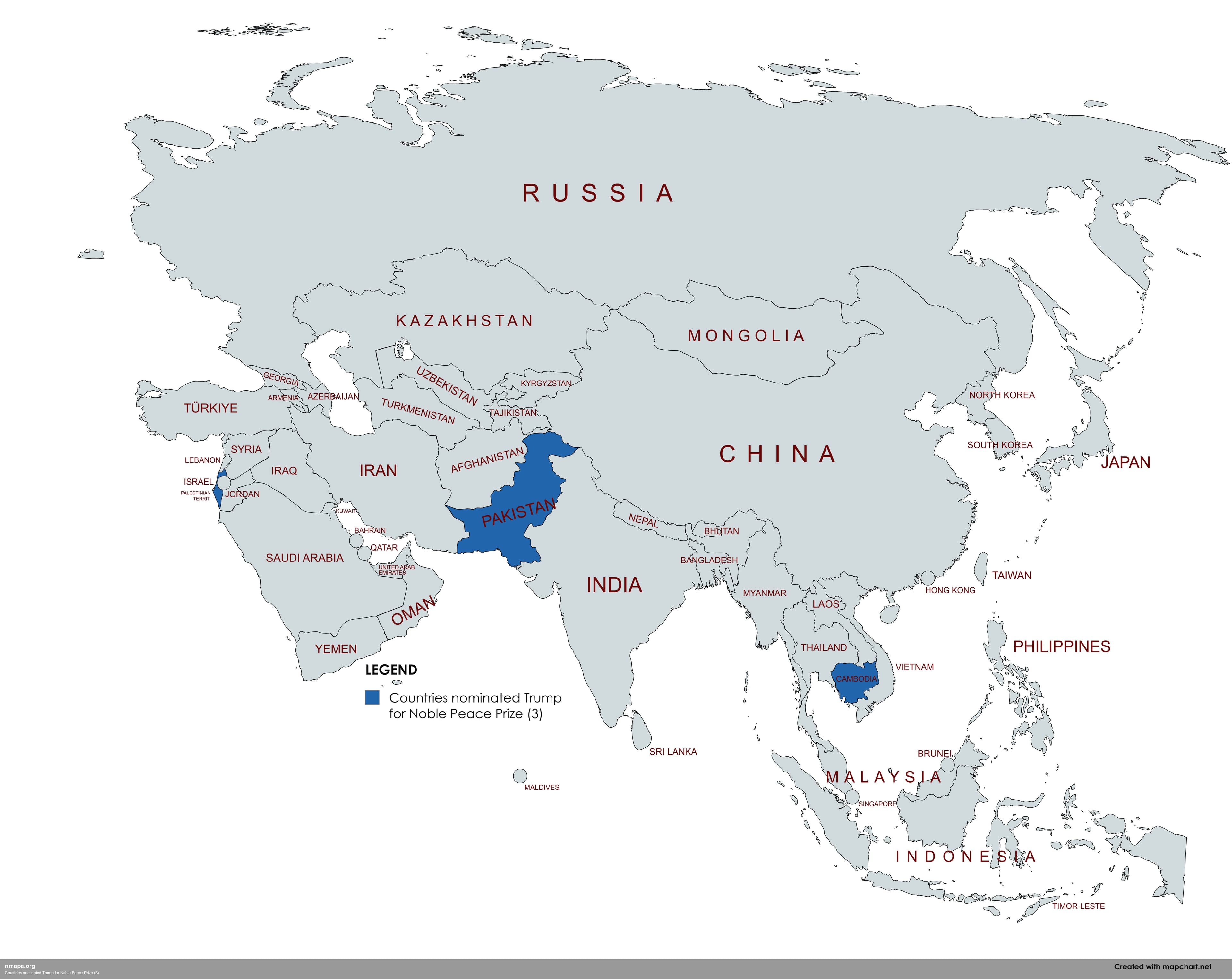 Countries nominated Trump for Noble Peace Prize (3) Map