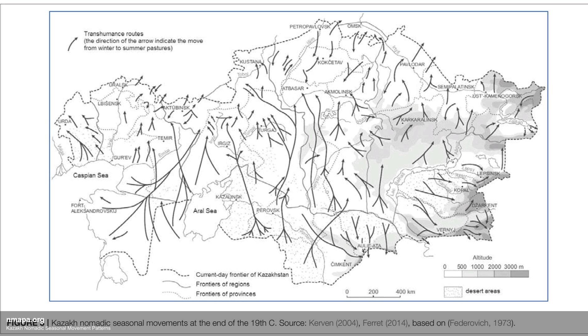 Exploring the Kazakh Nomadic Seasonal Movement Patterns Map
