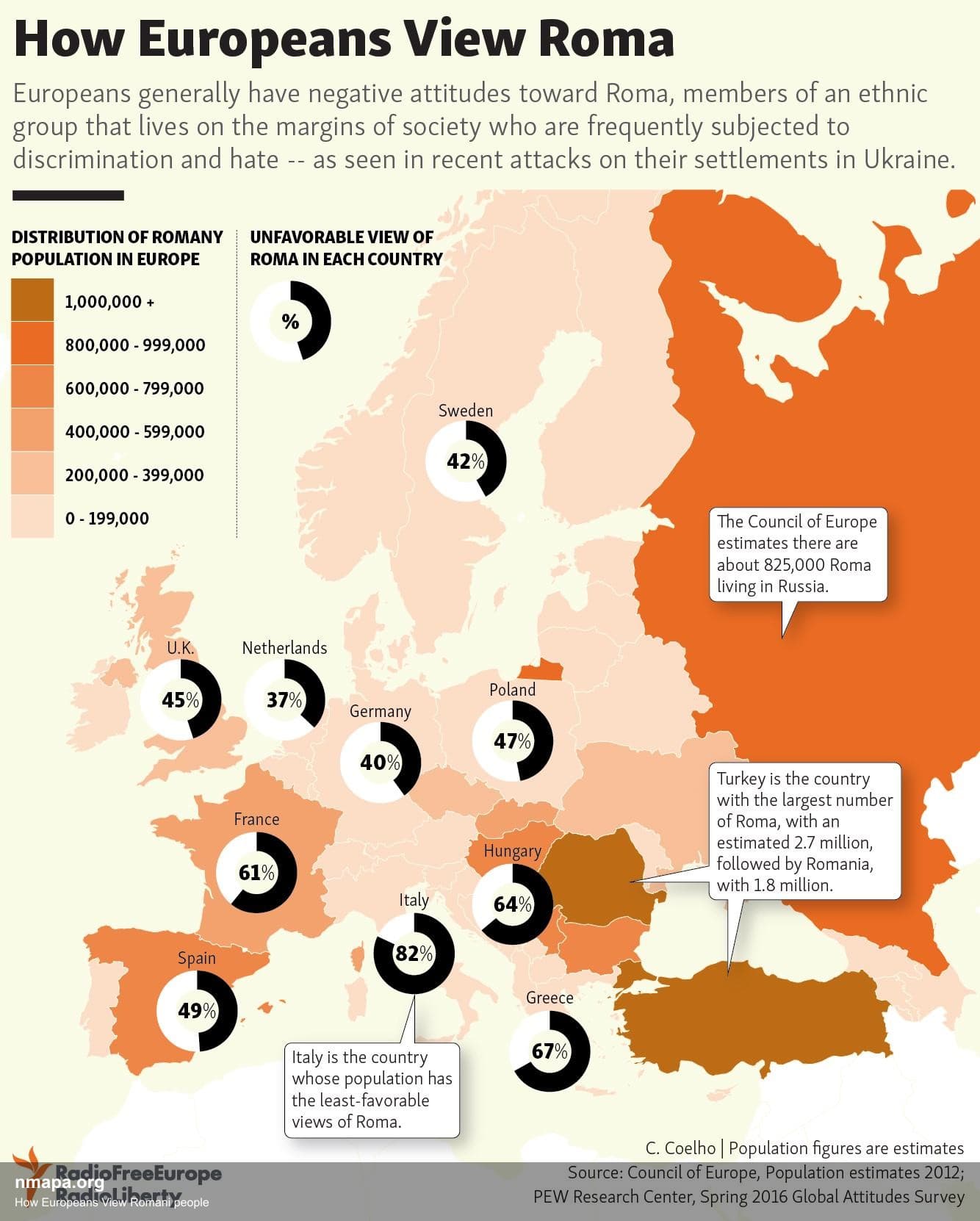Map of European Views on Romani People