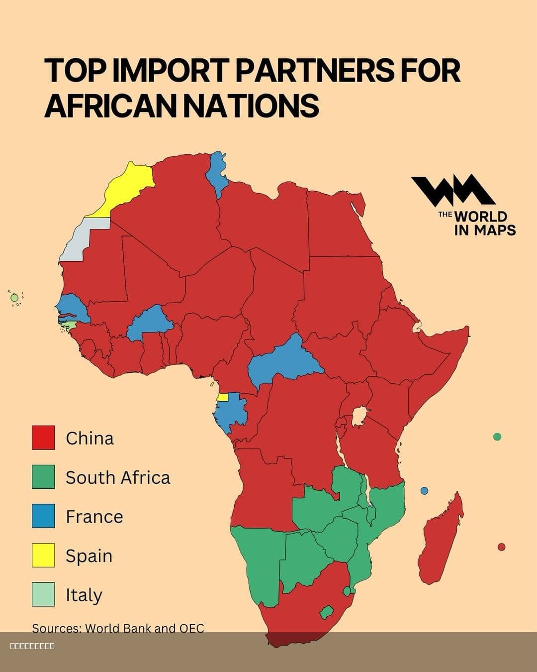 Top Import Partners for African Nations Map