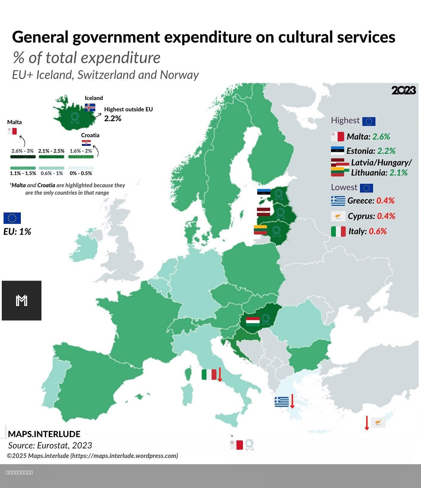 General Government Expenditure on Cultural Services Map