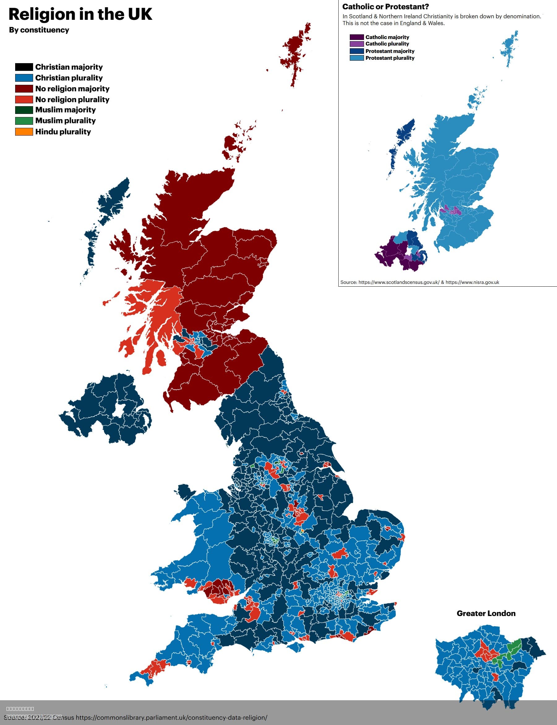 Religion in the UK Map