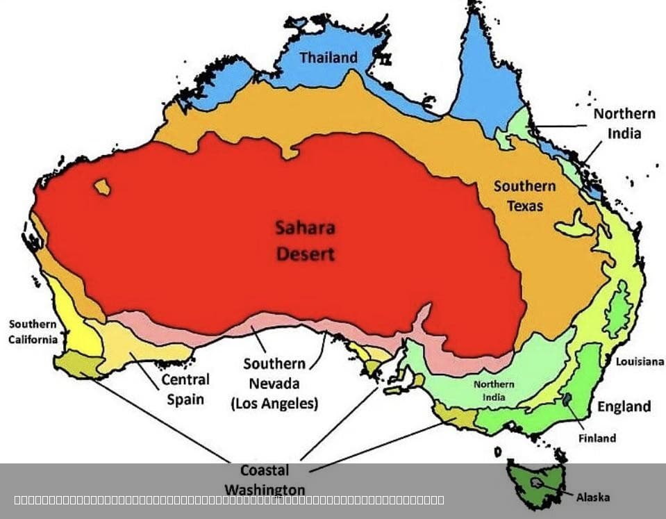 Climate Comparison Map of Australia and the World
