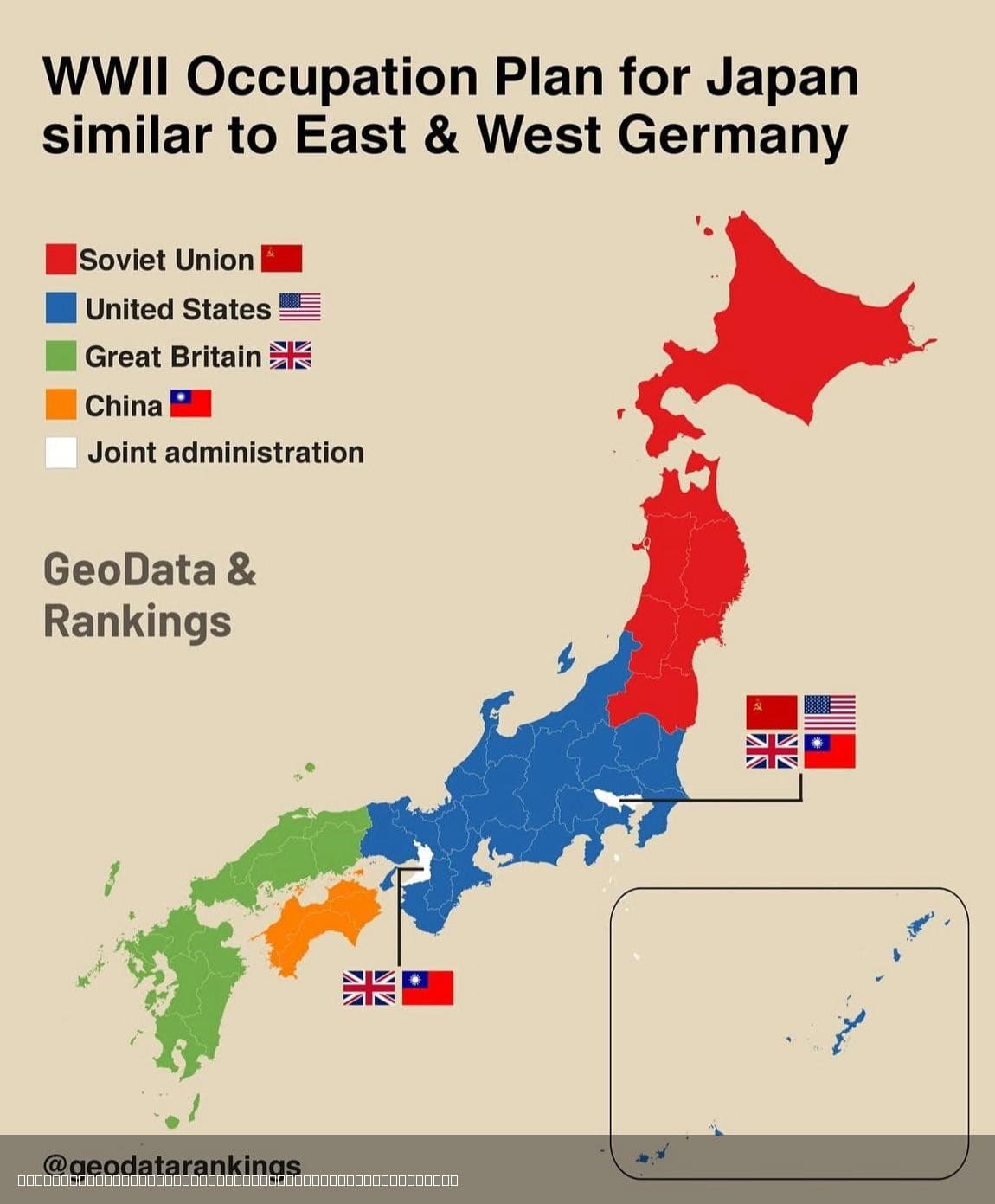 Japan Post-World War 2 Division Map
