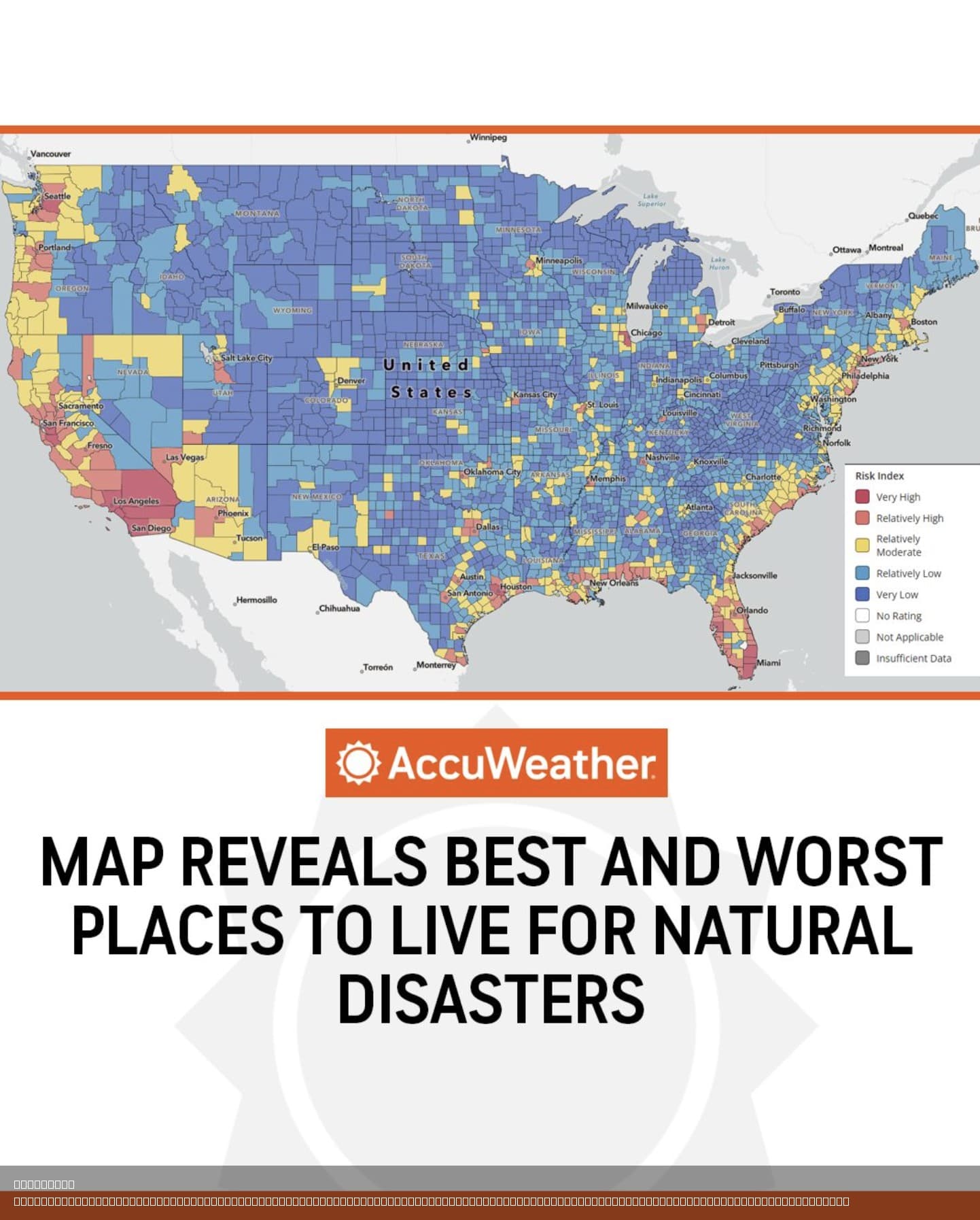 FEMA Risk Map of Natural Disaster Vulnerability