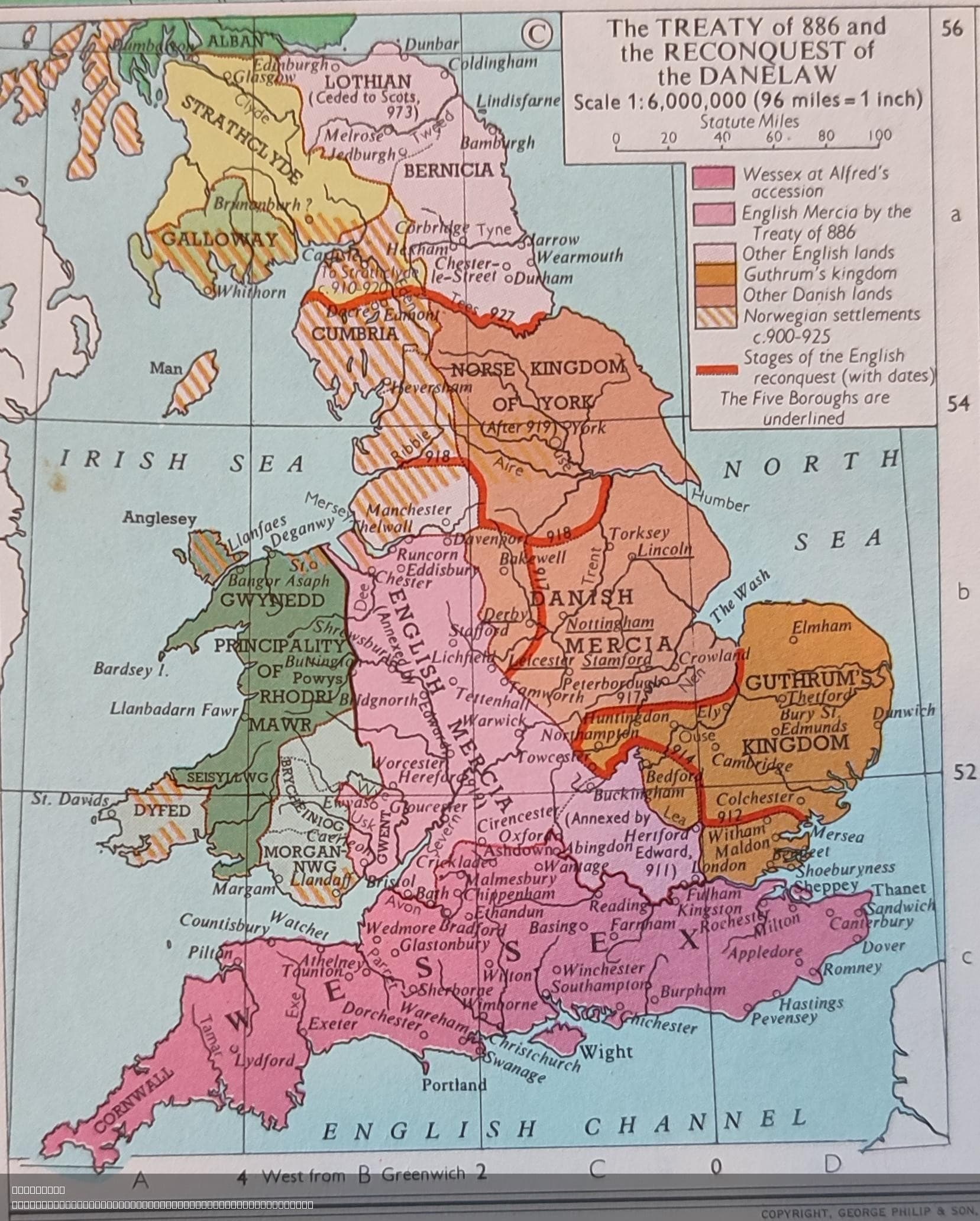 Danelaw Reconquest Treaty of 886 Map