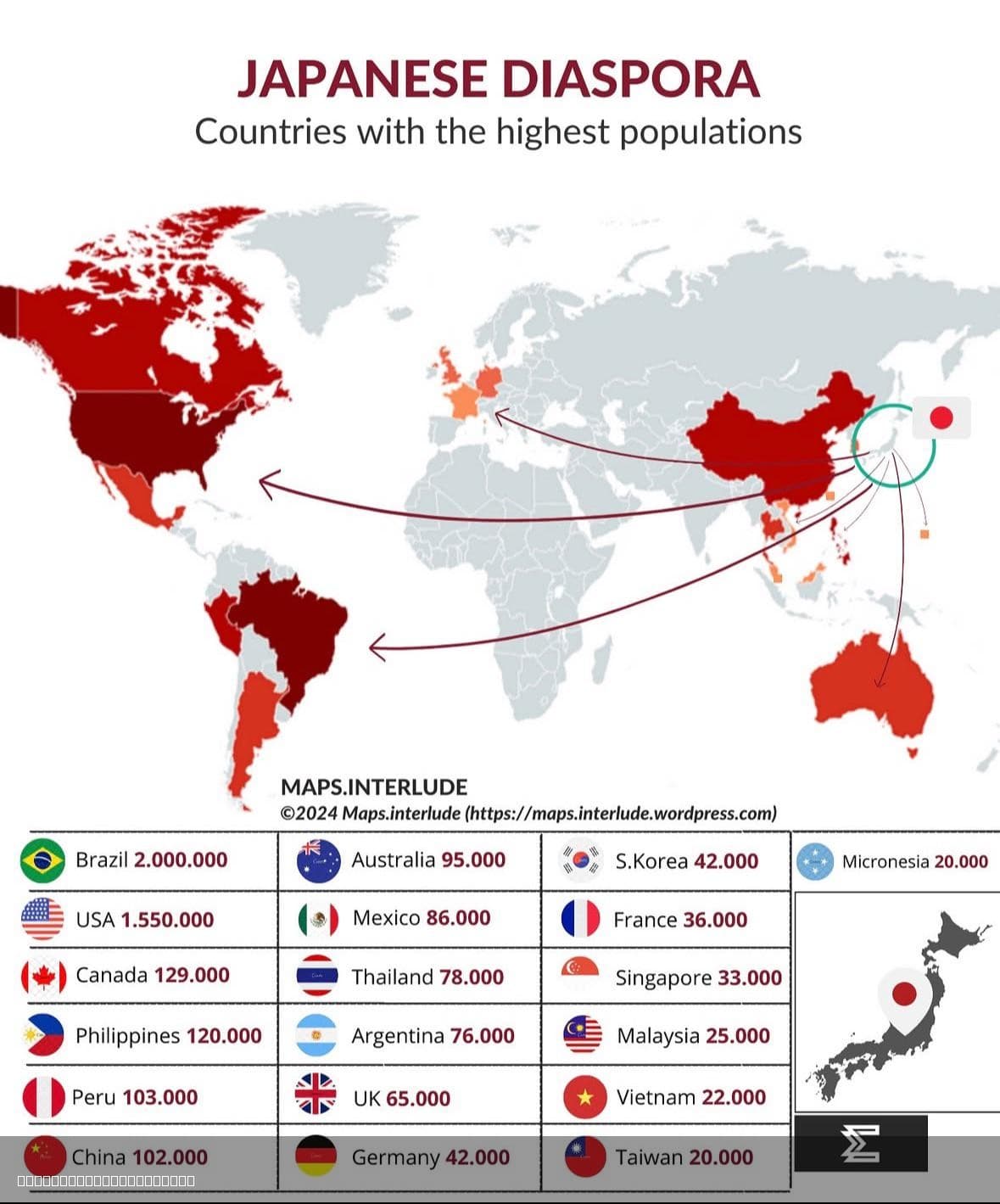 Japanese Diaspora Map