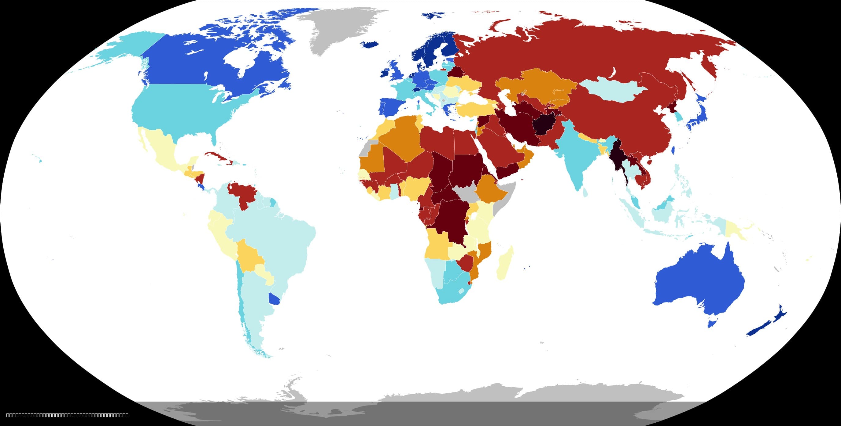 2024 Democracy Index Map by Country