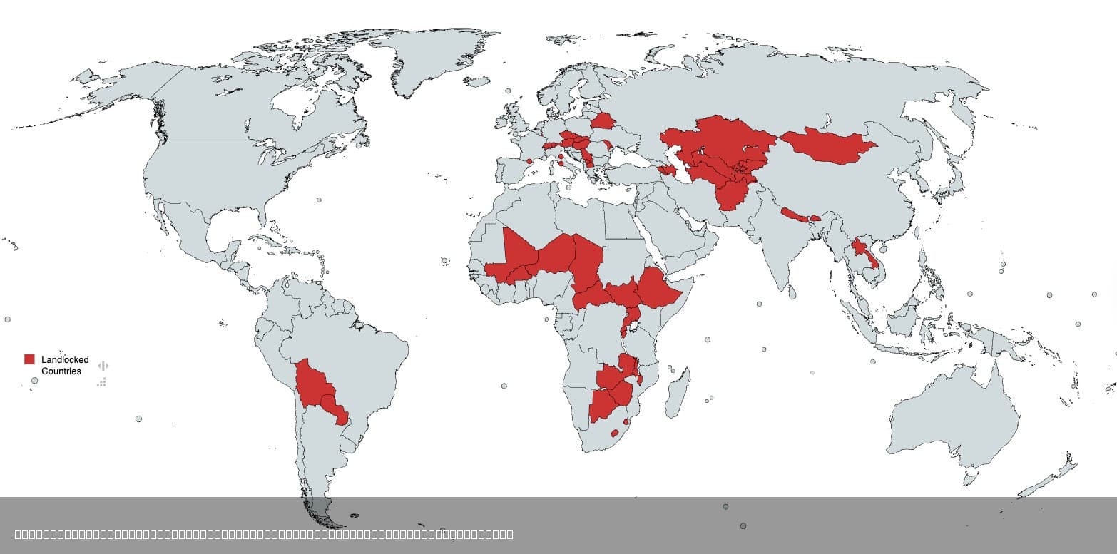 Map of All Landlocked Countries in the World