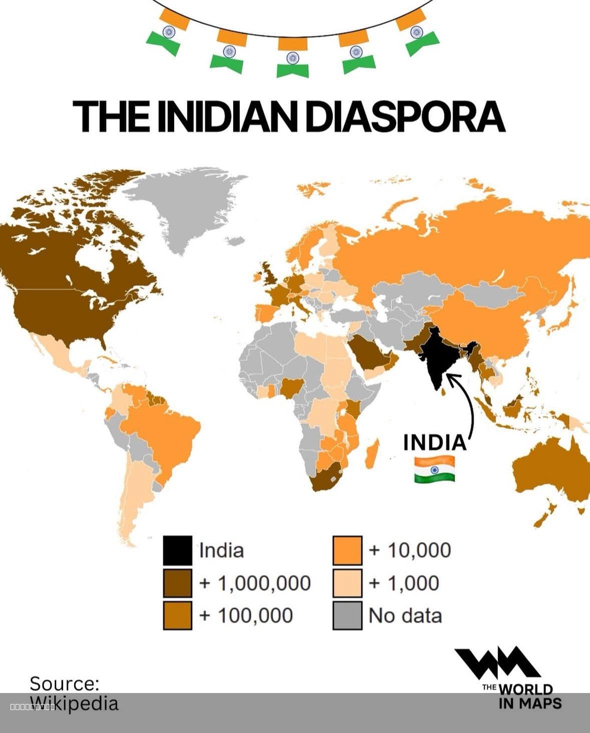 Indian Diaspora Population Distribution Map