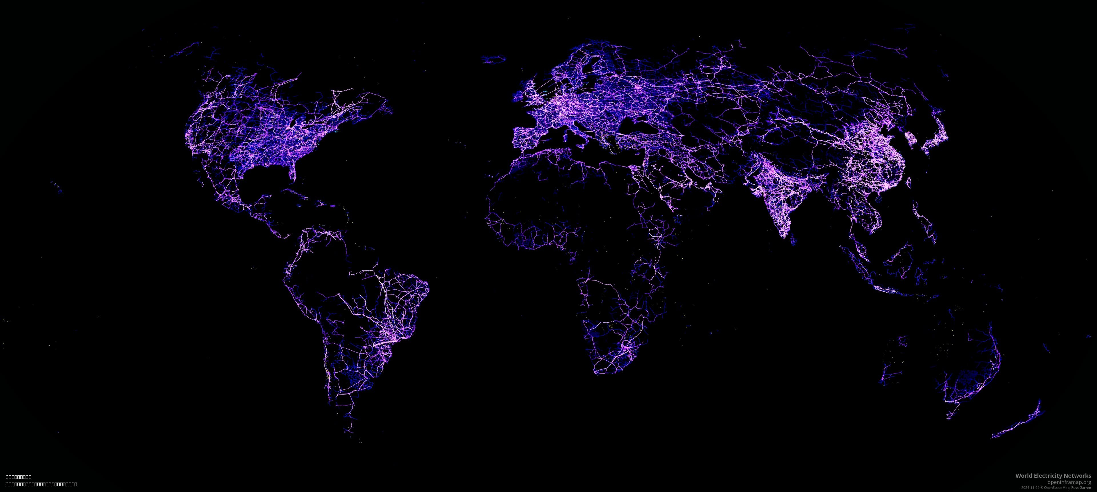 World Electricity Transmission Grid Map