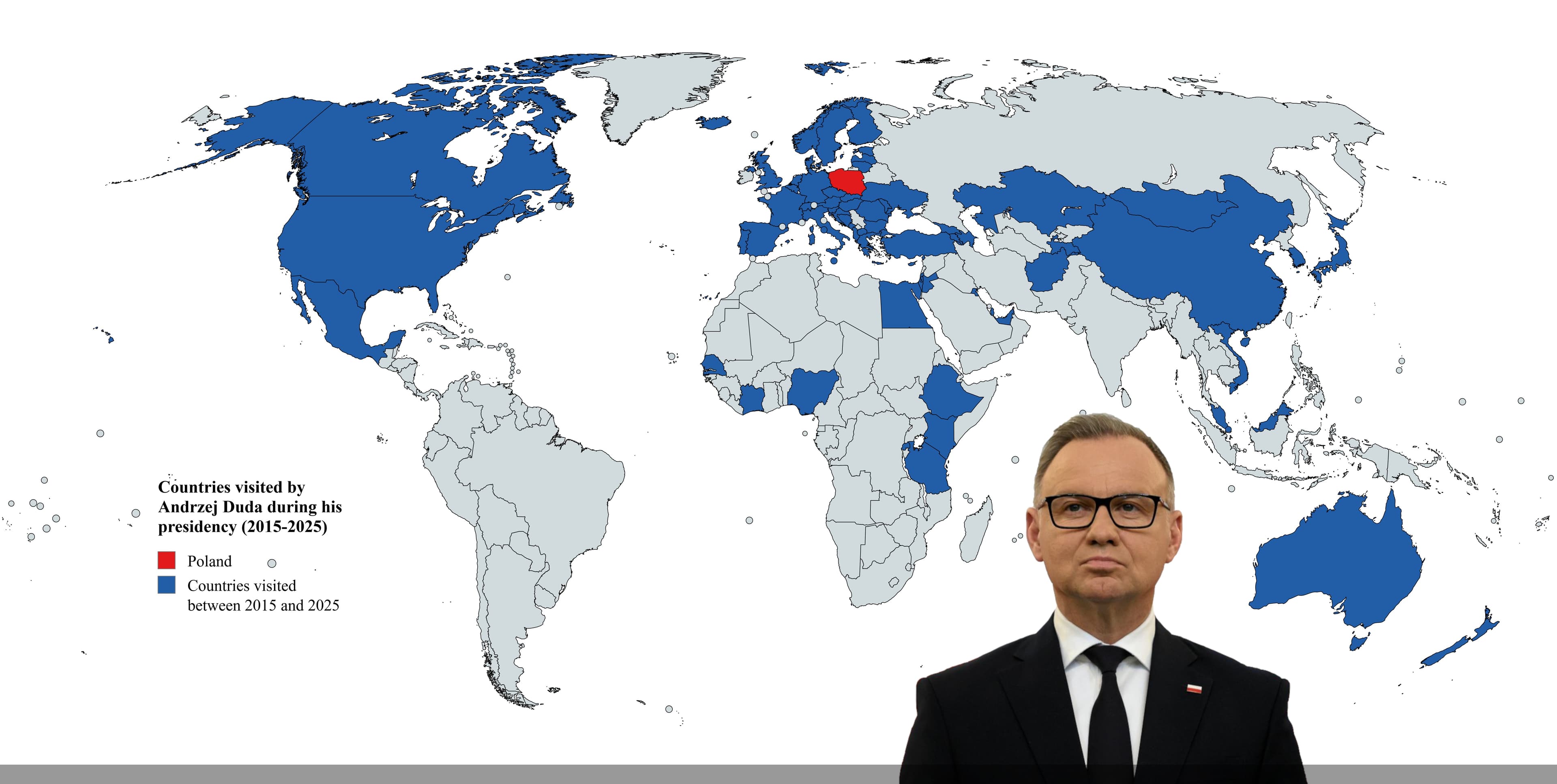 Countries Visited by Poland's President Duda Map