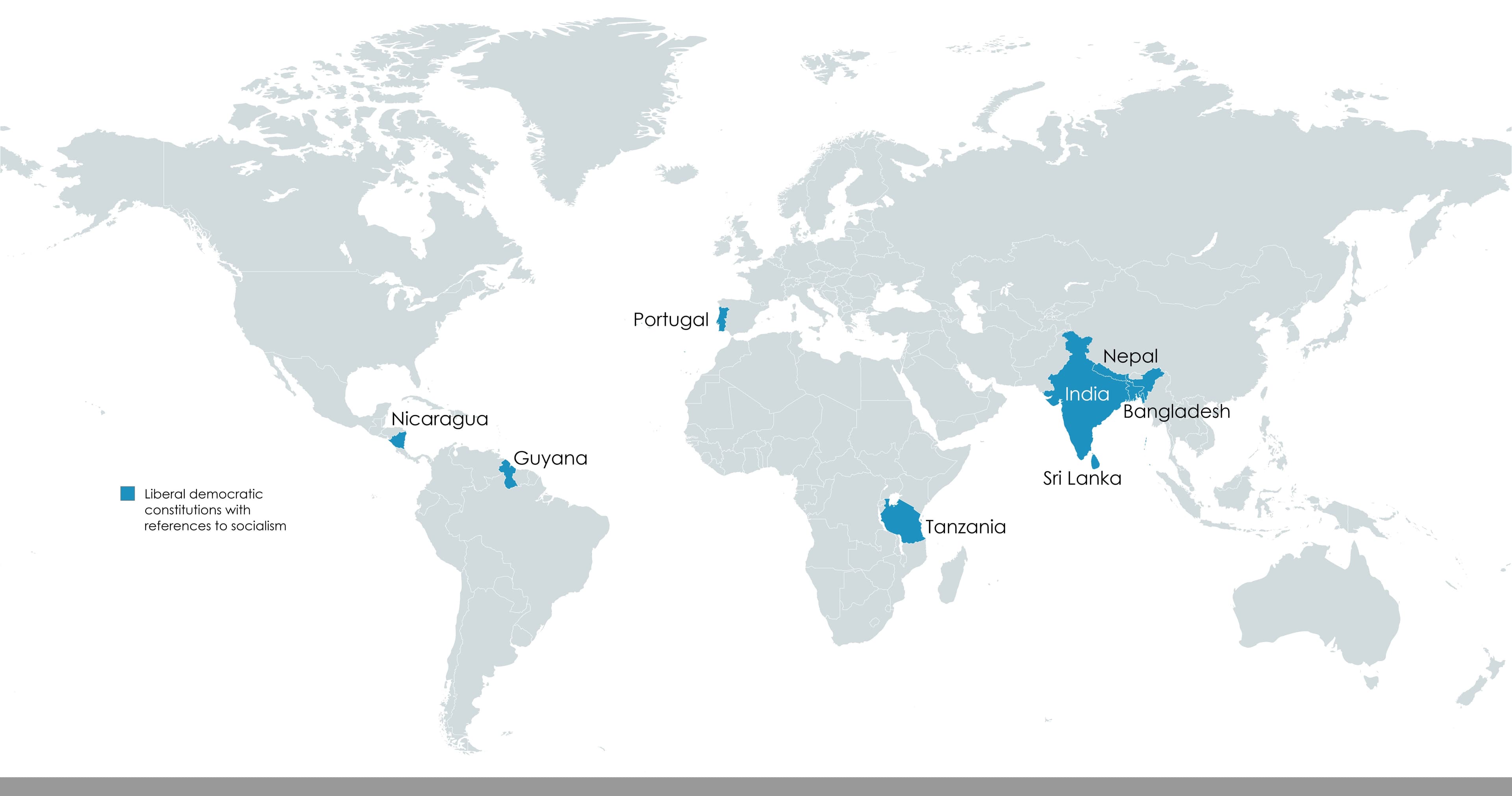Map of Liberal Democracies as Socialist States