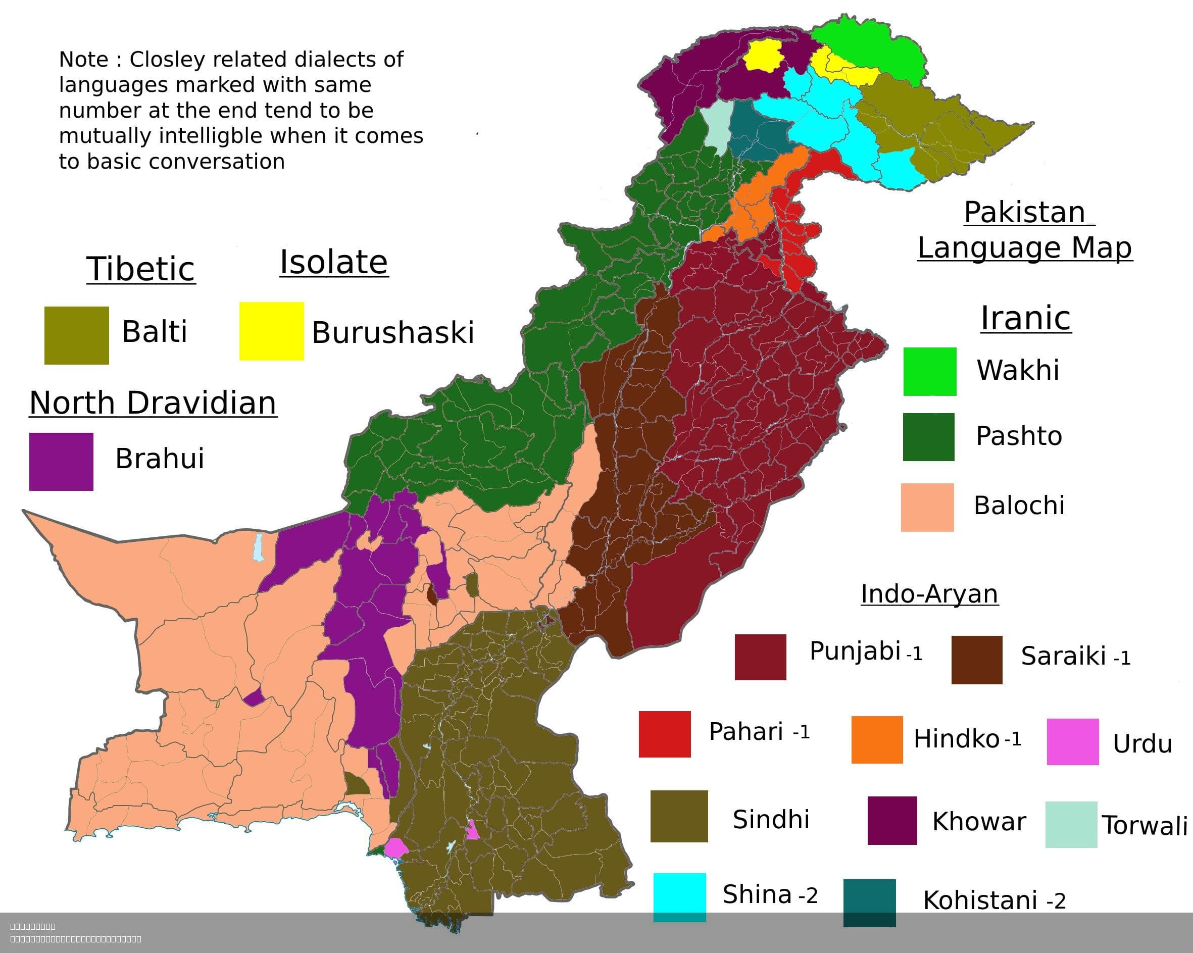 Pakistan Language Map