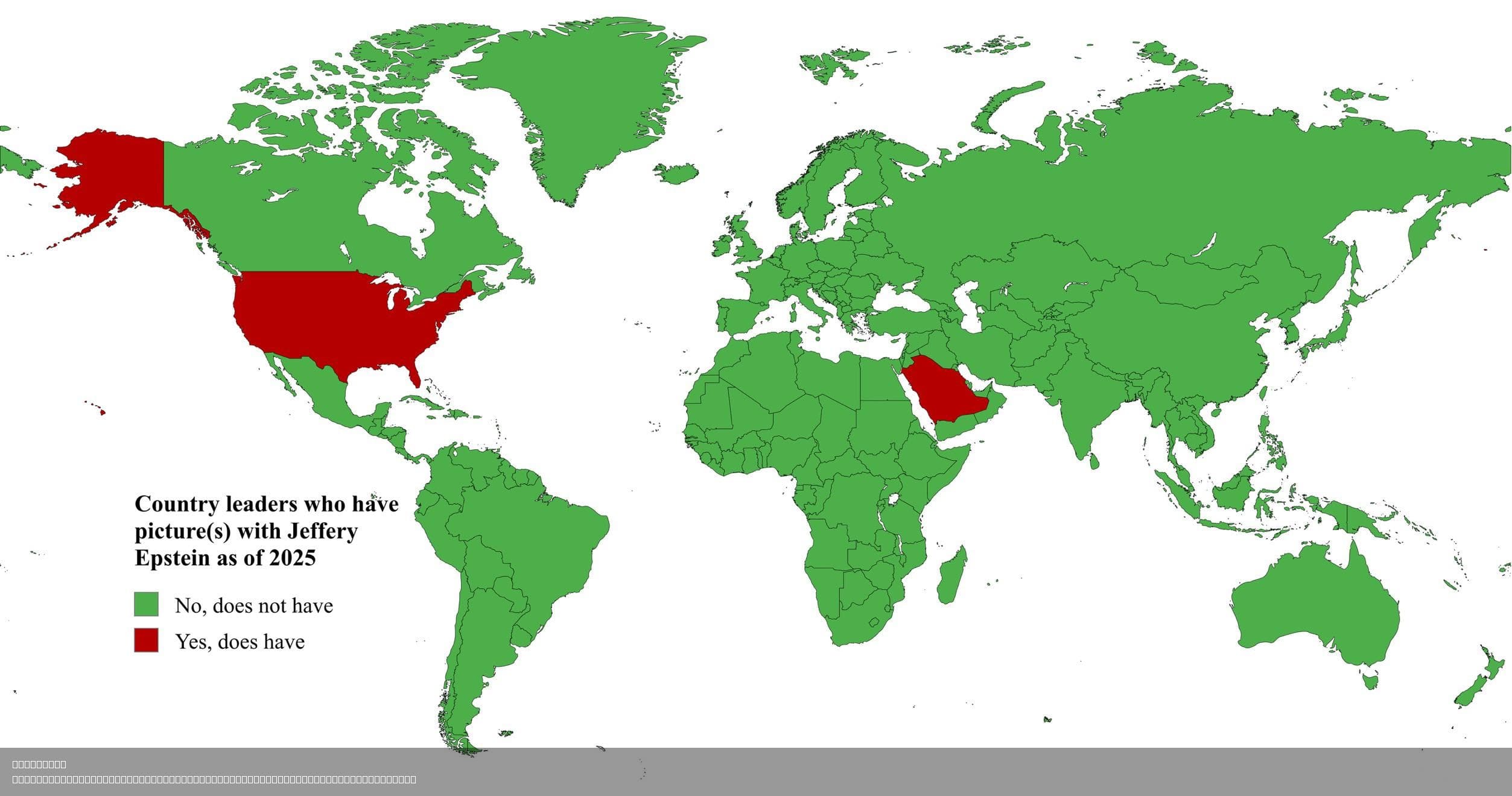 Map of Country Leaders with Jeffery Epstein Photos