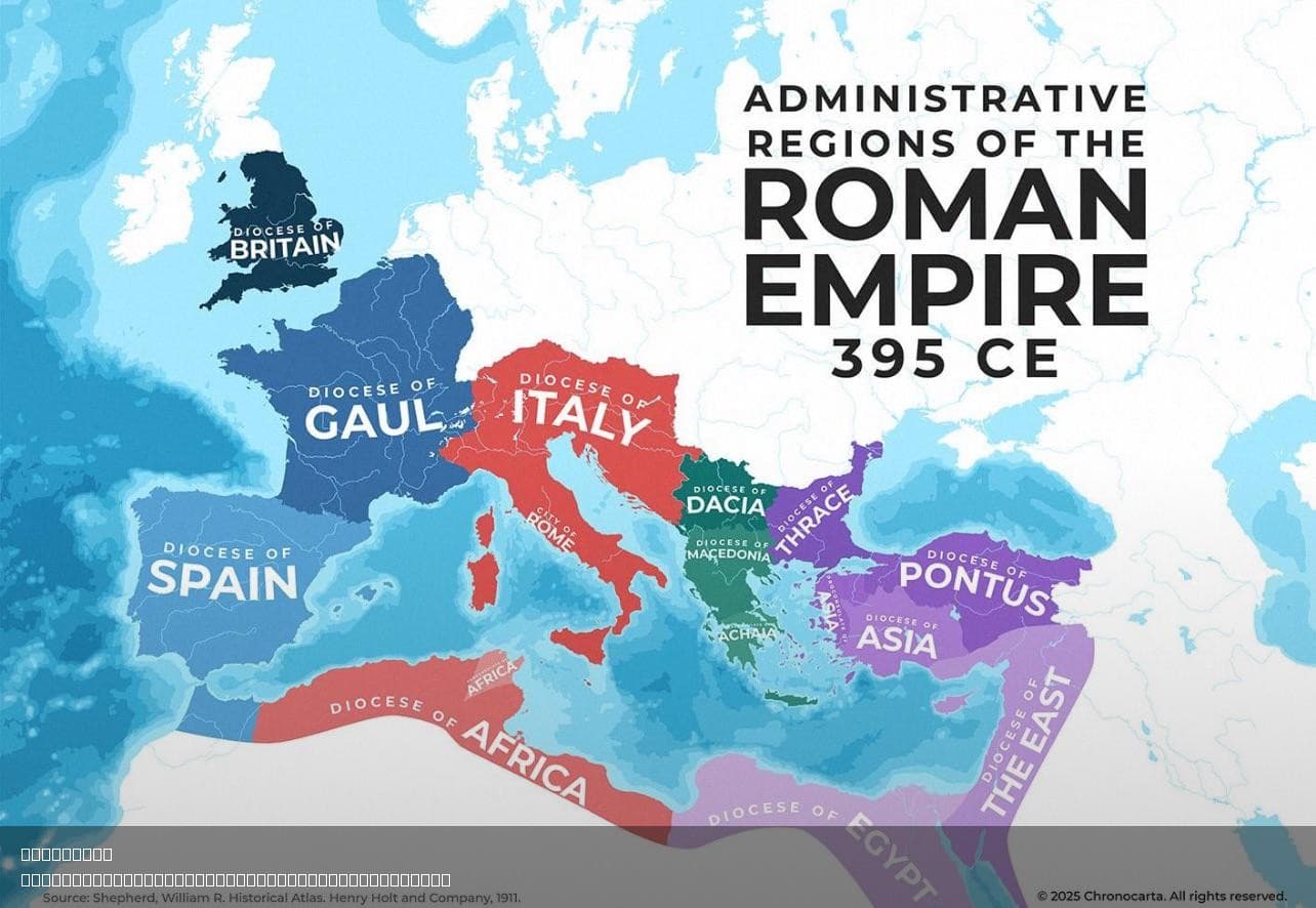 Administrative Regions of the Roman Empire Map