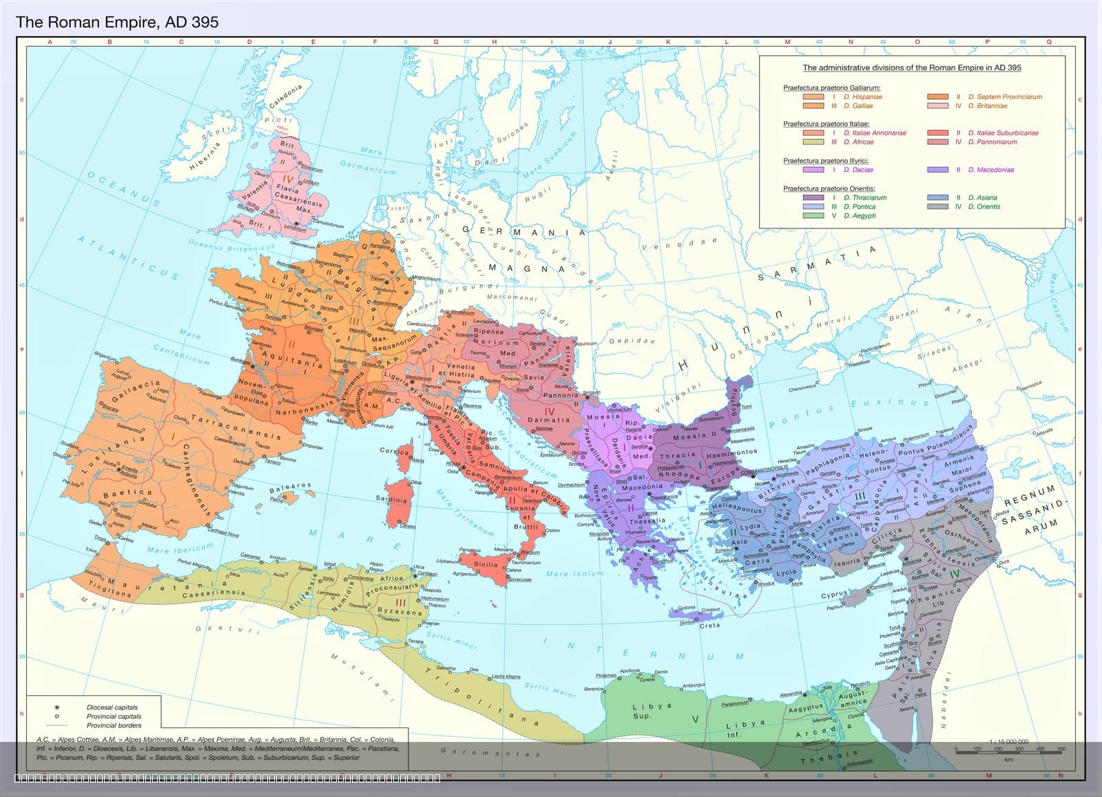 Territorial Organization of the Late Roman Empire Map