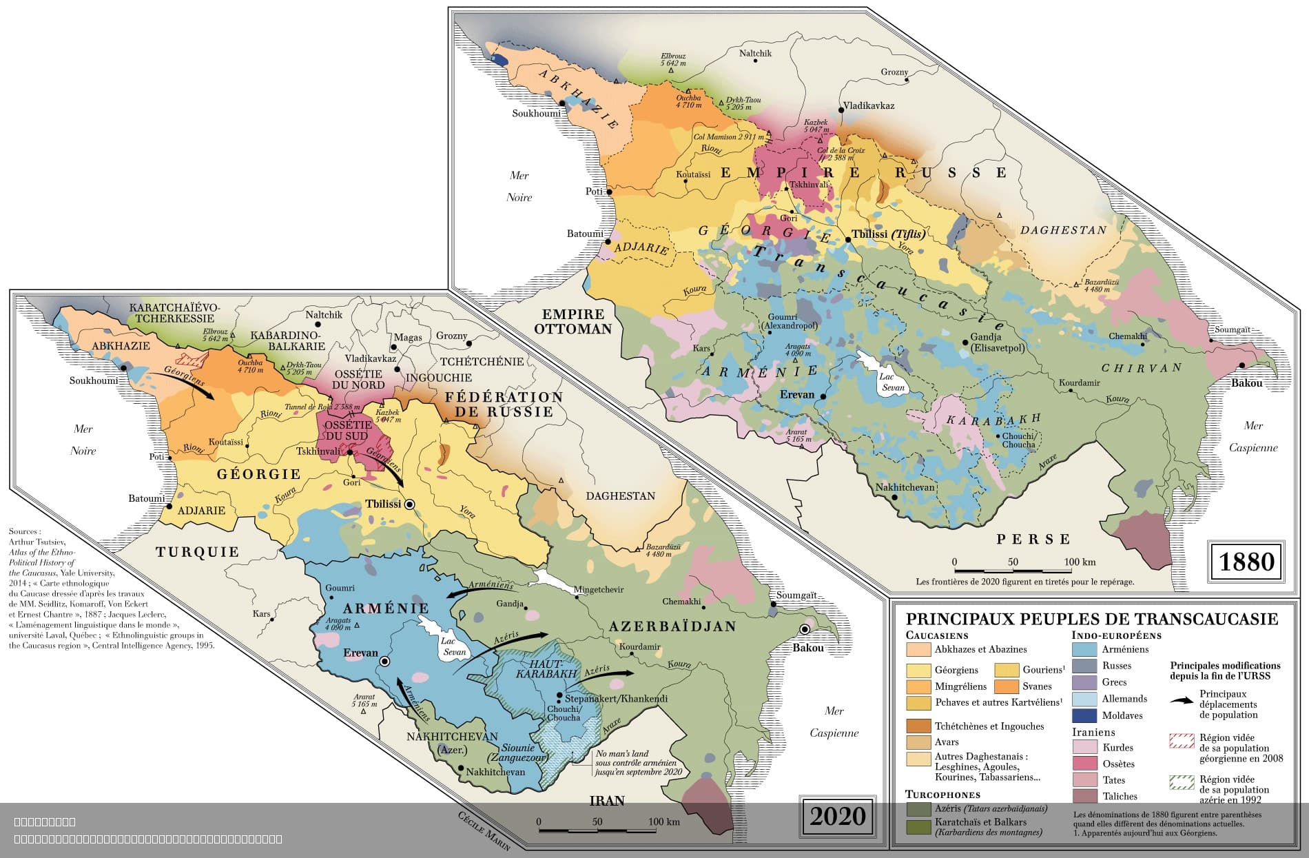 Ethnic Composition Map of Transcaucasia 1880-2020