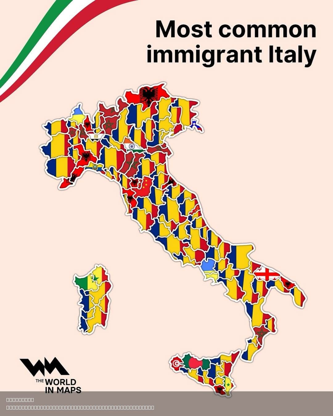 Italy's Most Common Immigrant Groups by Province Map