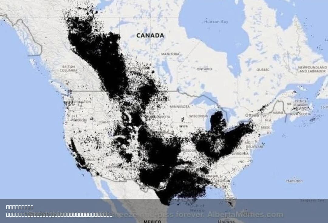 Oil Reserves Map of States and Canada