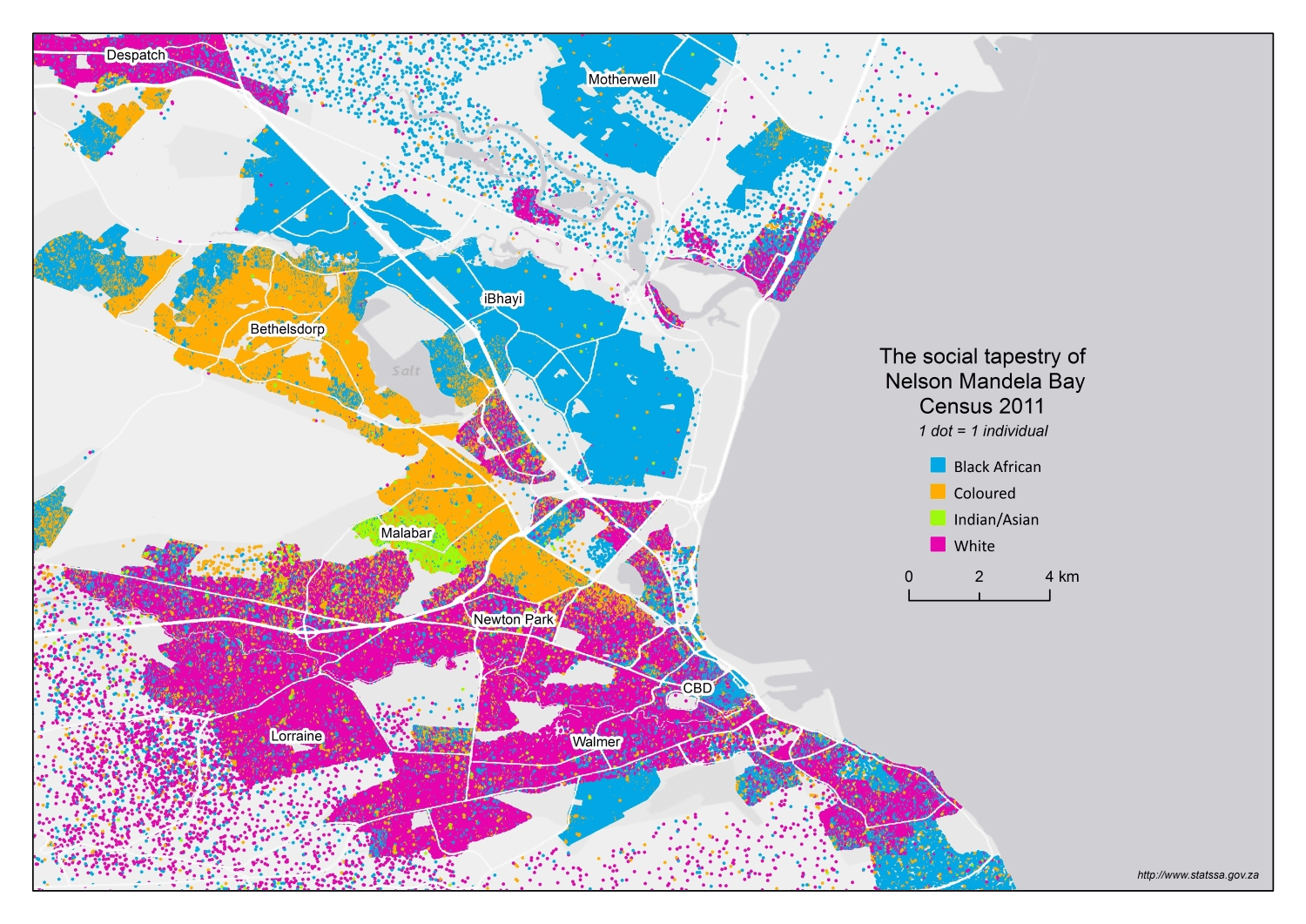 Racial Composition Map of Port Elizabeth
