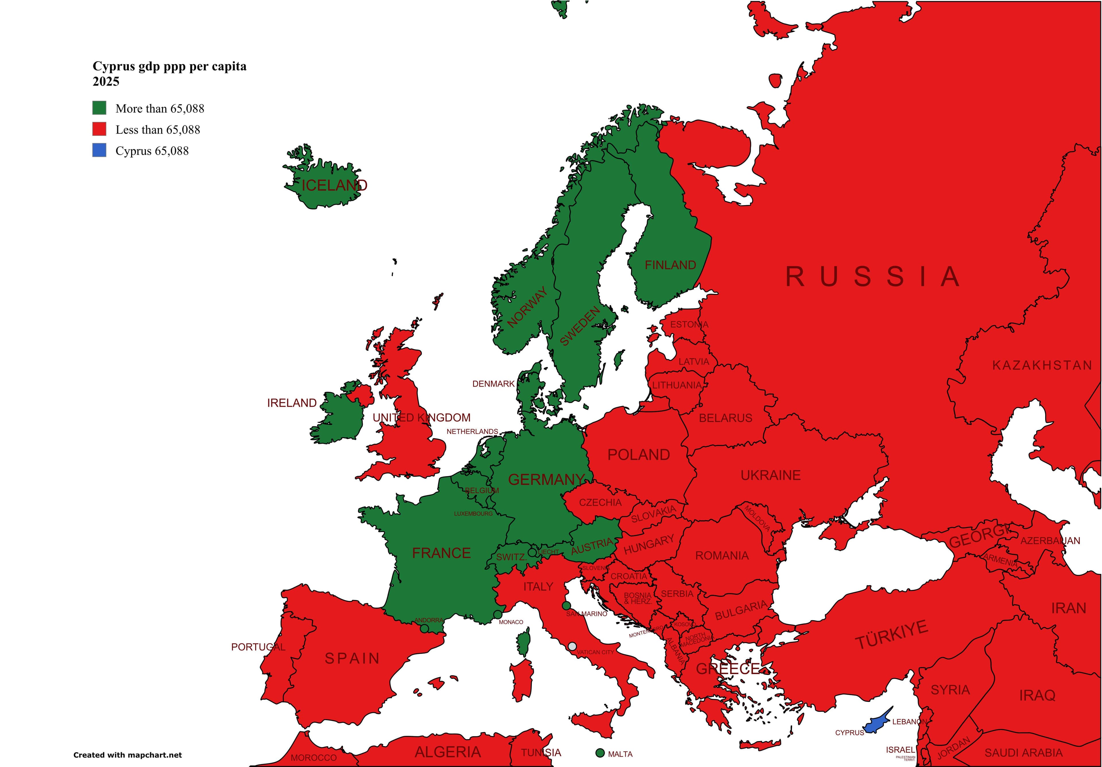 GDP Per Capita by Country Map