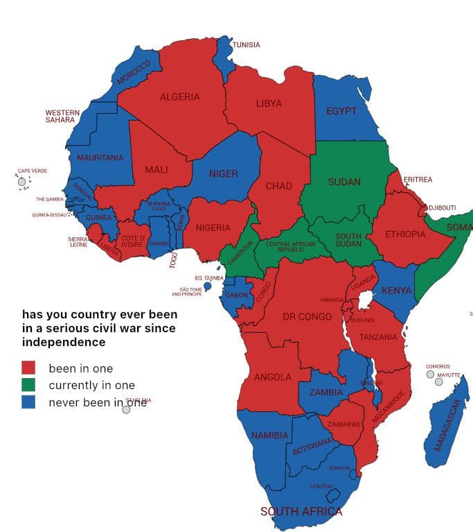 Civil War History by Country Map