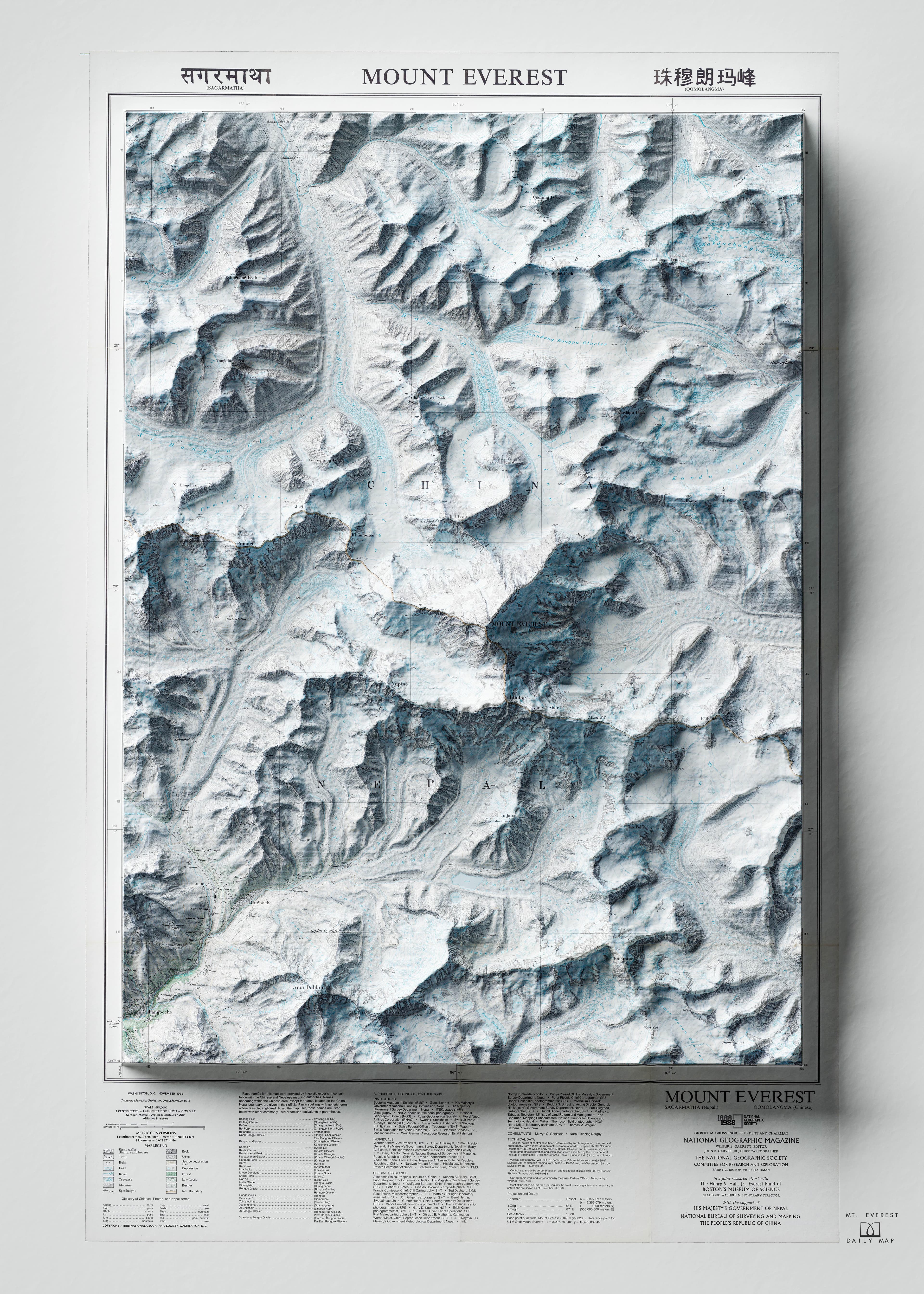 3D Relief Map of Mt. Everest