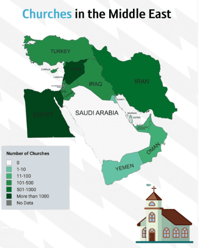 Churches in the Middle East Map