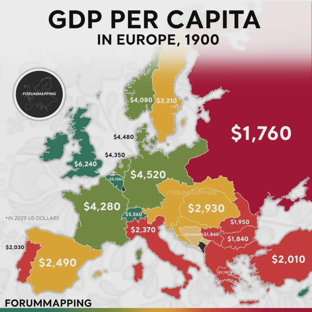 GDP Per Capita (PPP) in Europe Map