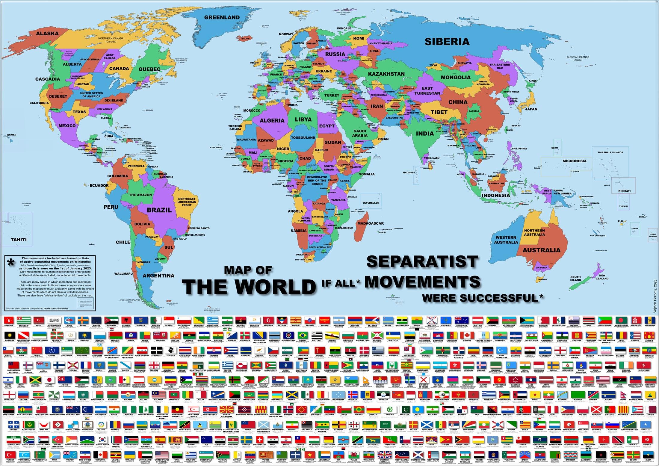 Map of the World if All Separatist Movements Succeeded