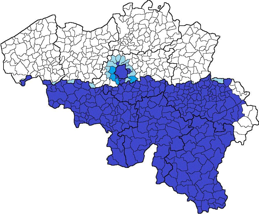 Francophone Presence Map in Belgium