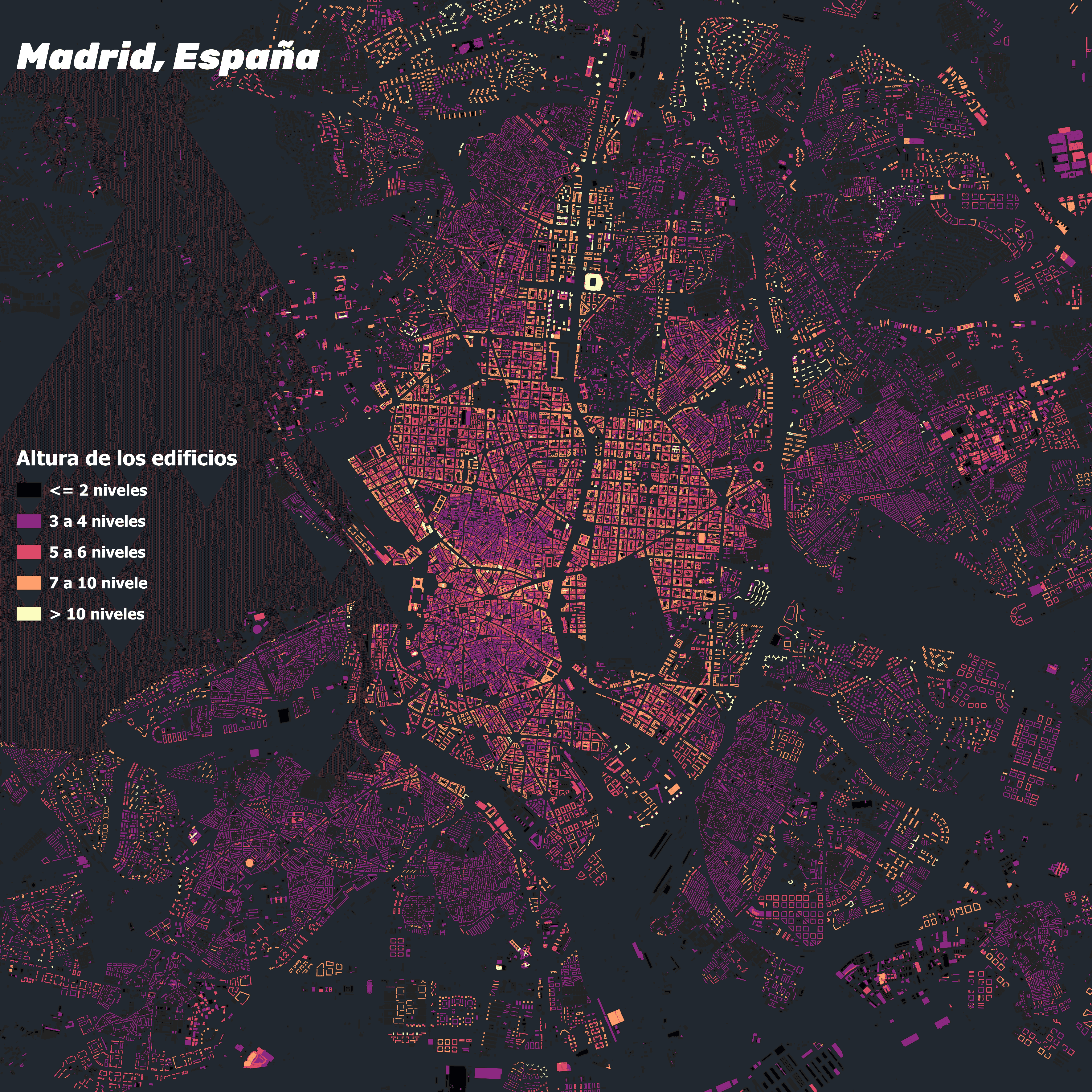 Building Height Map of Madrid