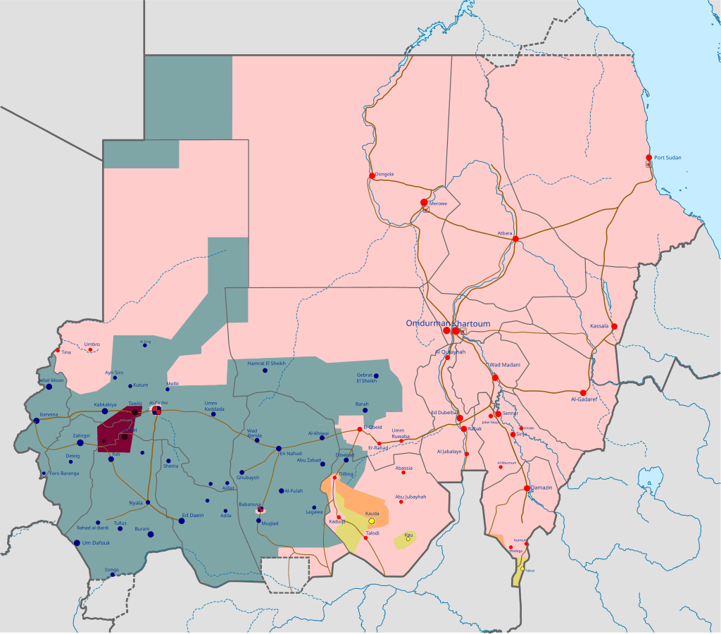 Military Situation Map of the Sudanese Civil War on July 31, 2025