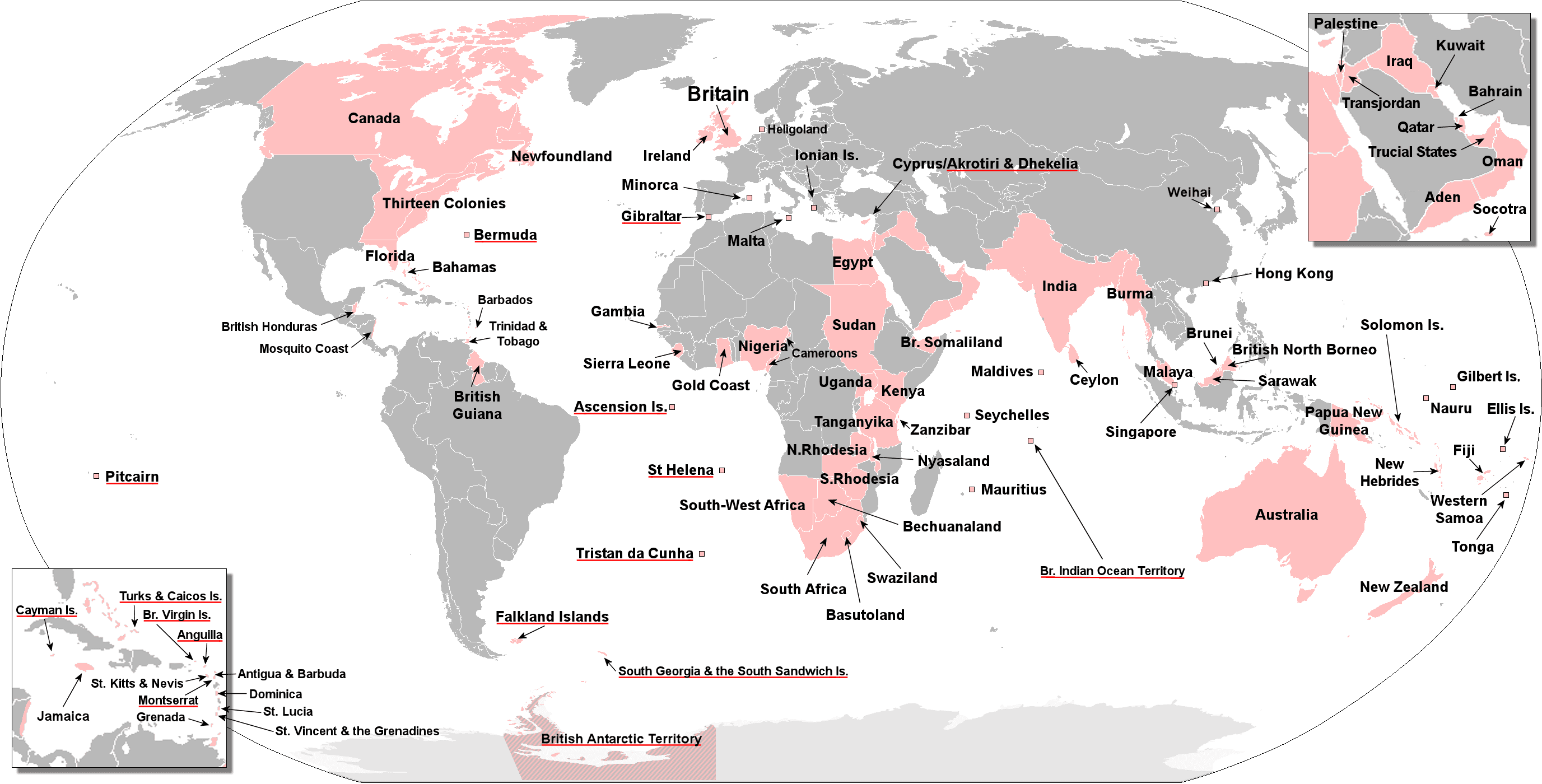 Map of Territories Ever Held by the British Empire