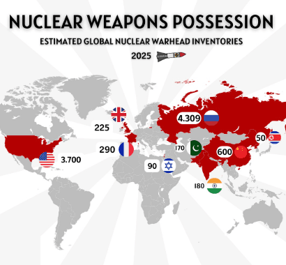 Nuclear Power Countries Map 2025
