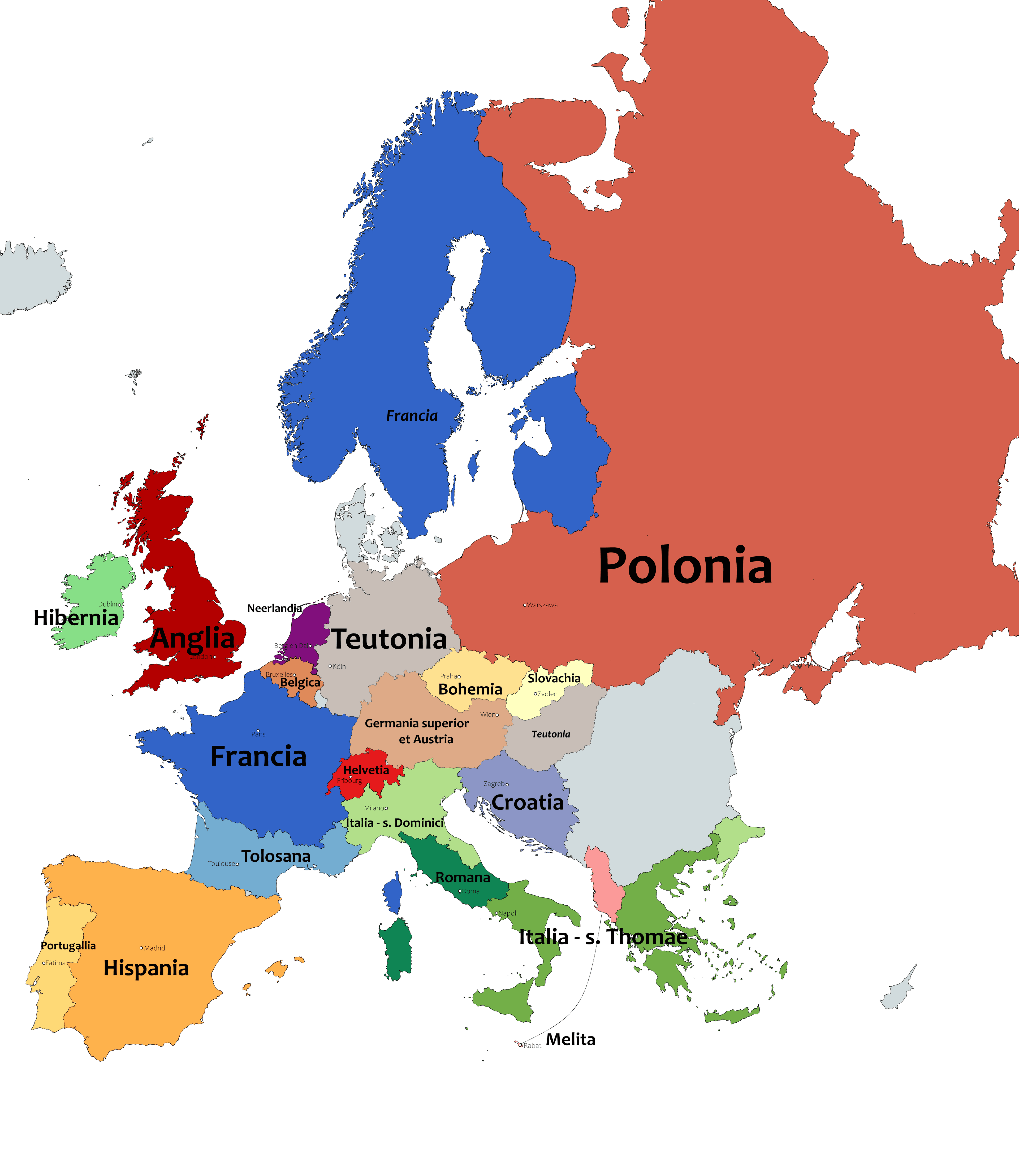 Provinces of the Dominican Order in Europe Map