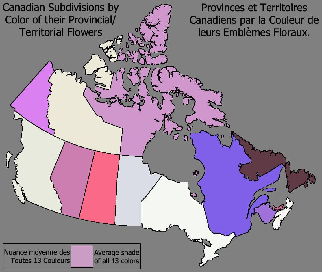 Map of Canada by Provincial Flower Color