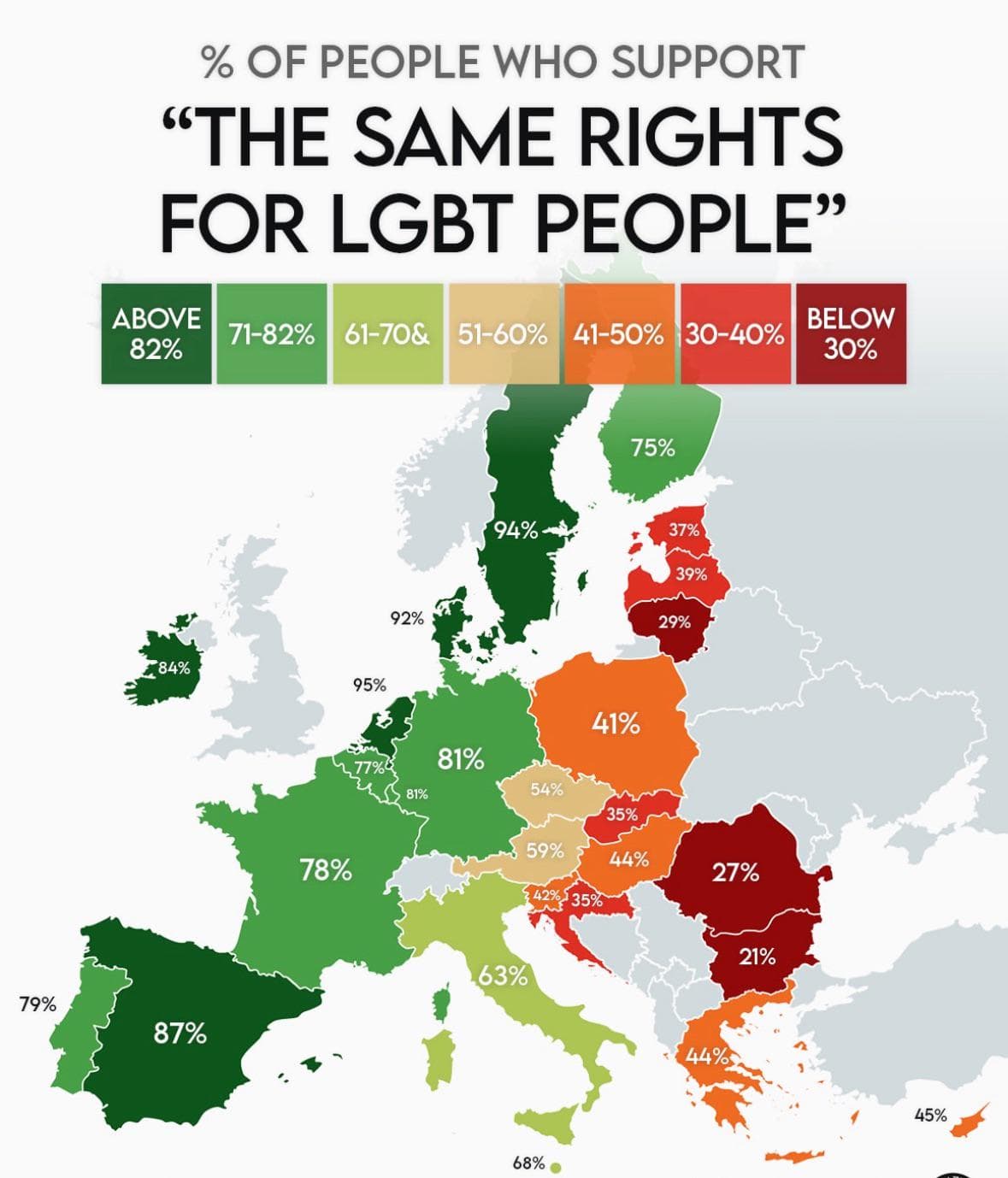 Support for LGBT People in the EU Map