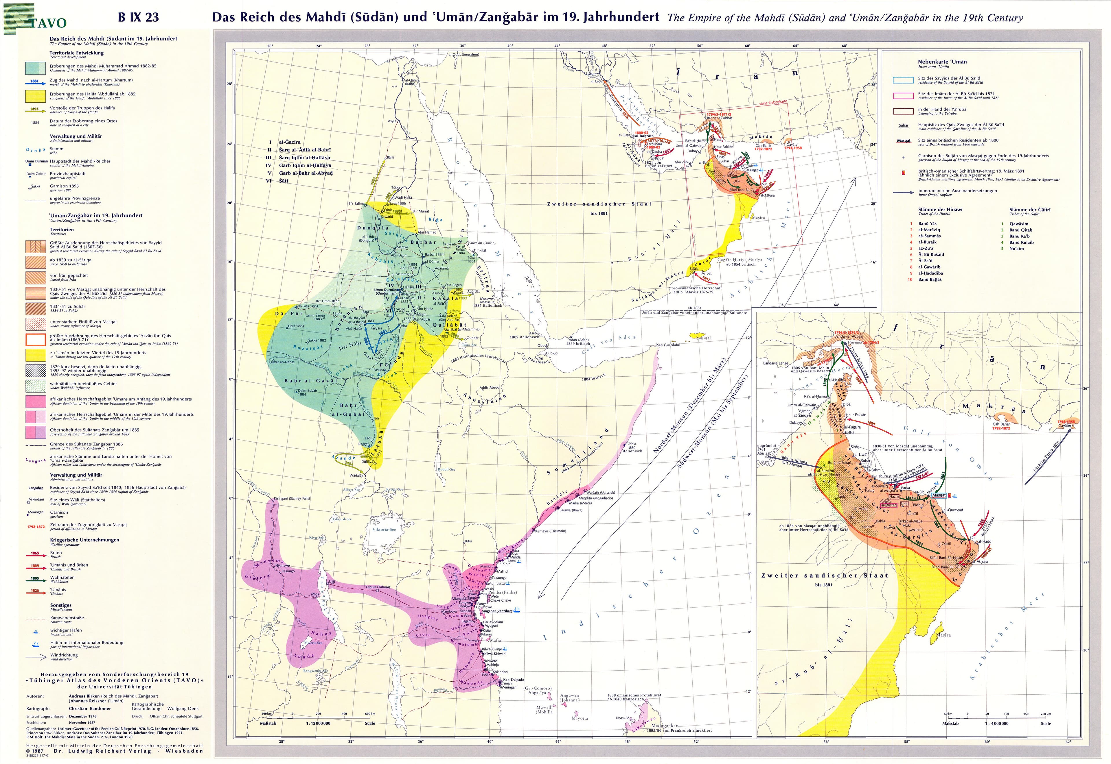 Omani Empire and Mahdist Sudan Resistance Map