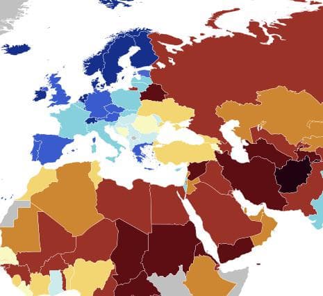 Democracy Index 2024 Map of Europe
