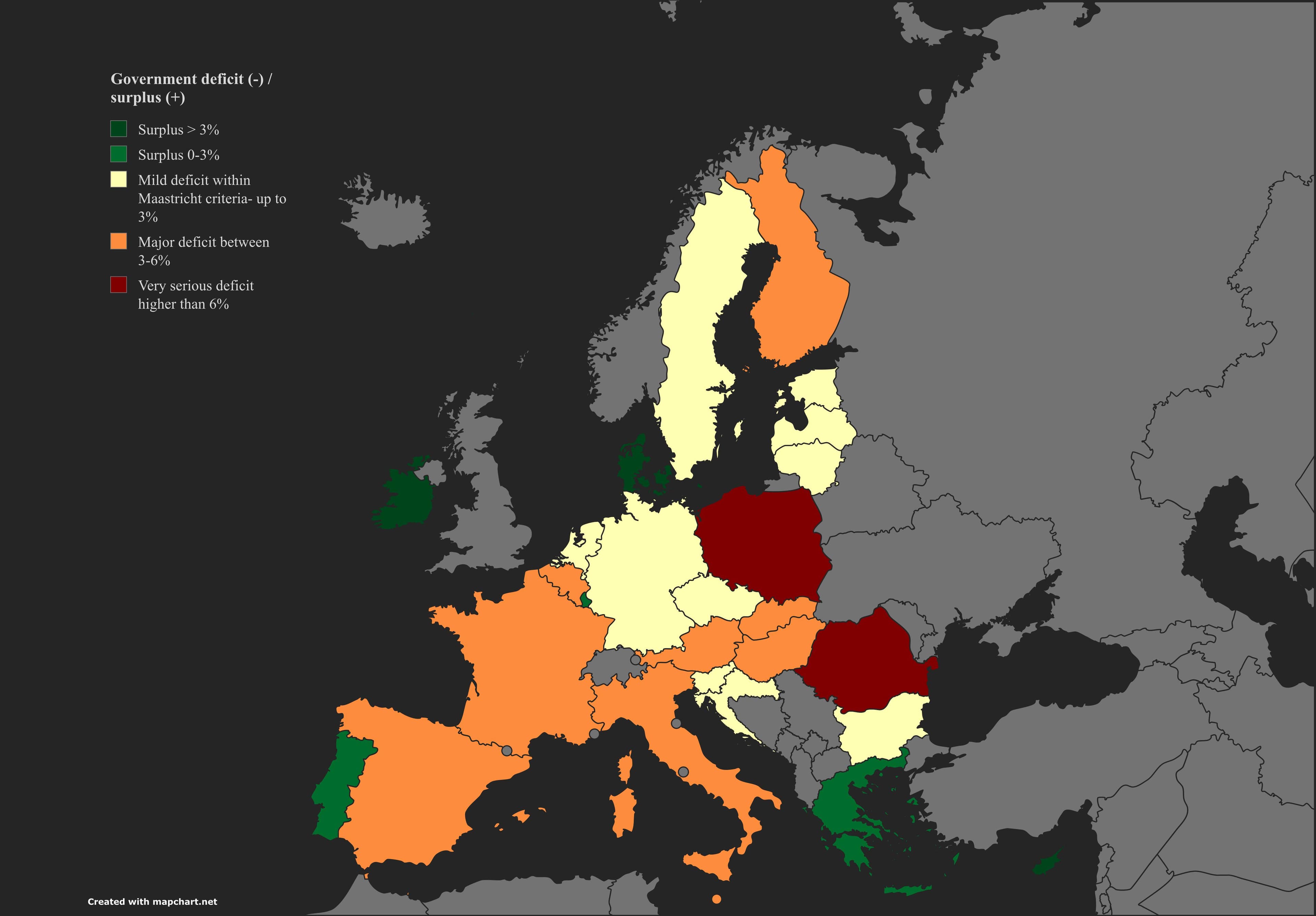 Fiscally Responsible Countries in Europe Map