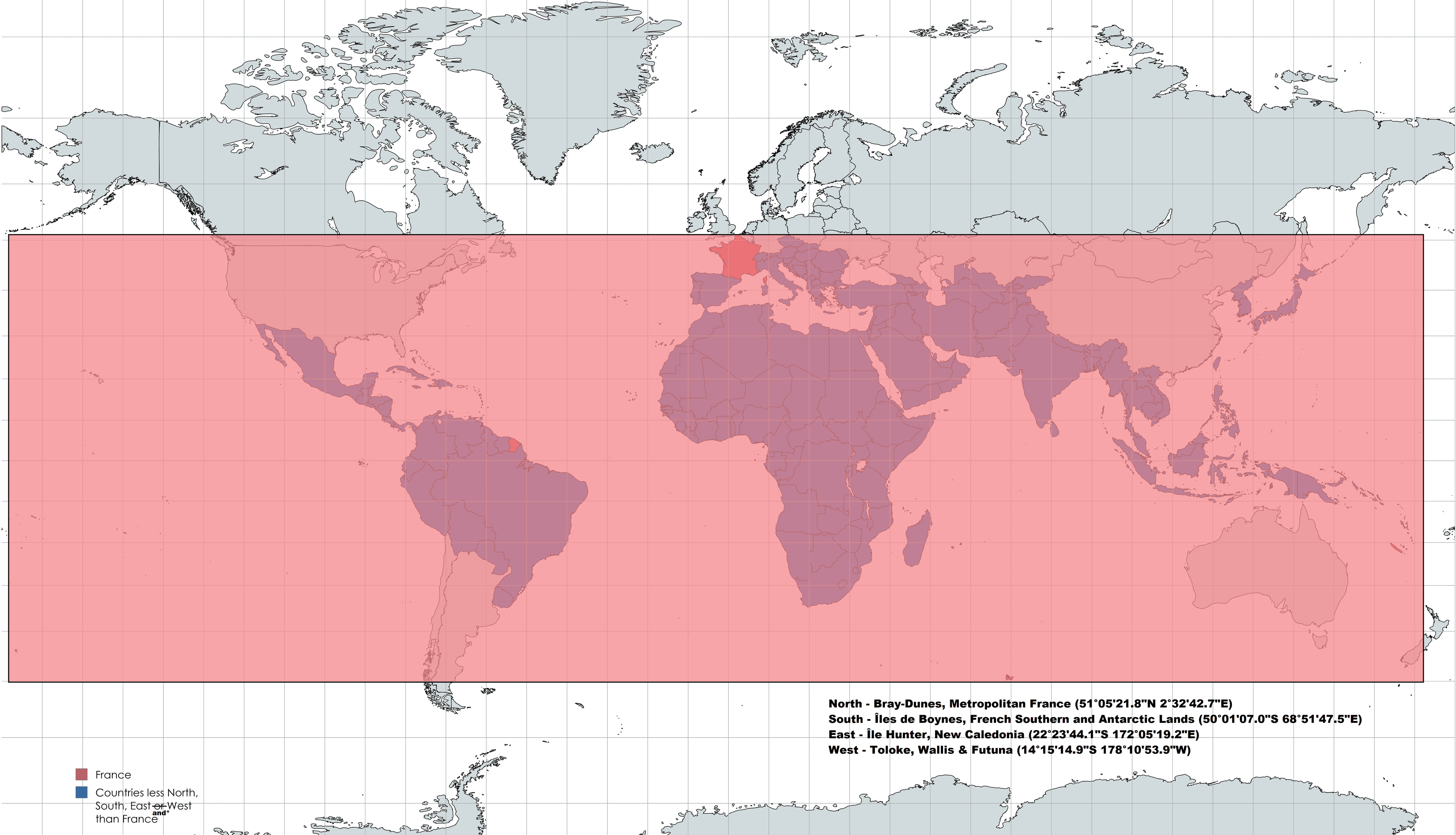France's Geographical Extremes Map