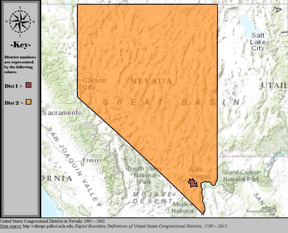 Nevada Congressional Districts Map 2000