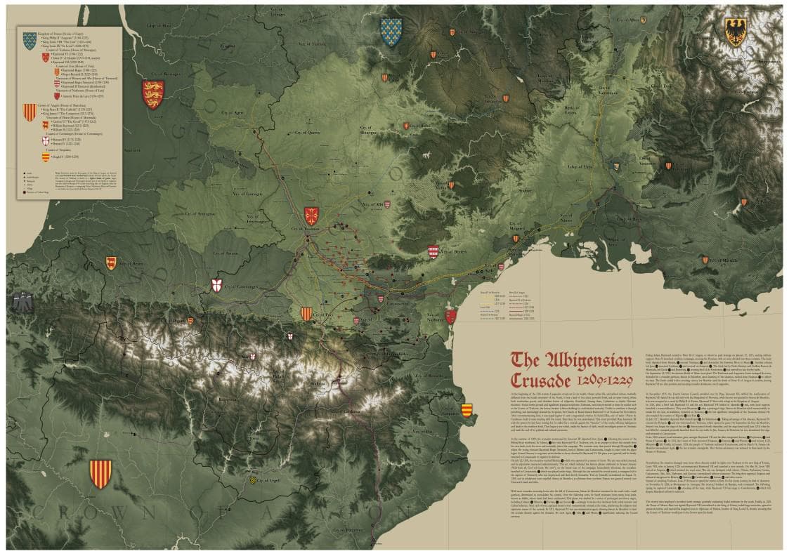 Albigensian Crusade Geography Map