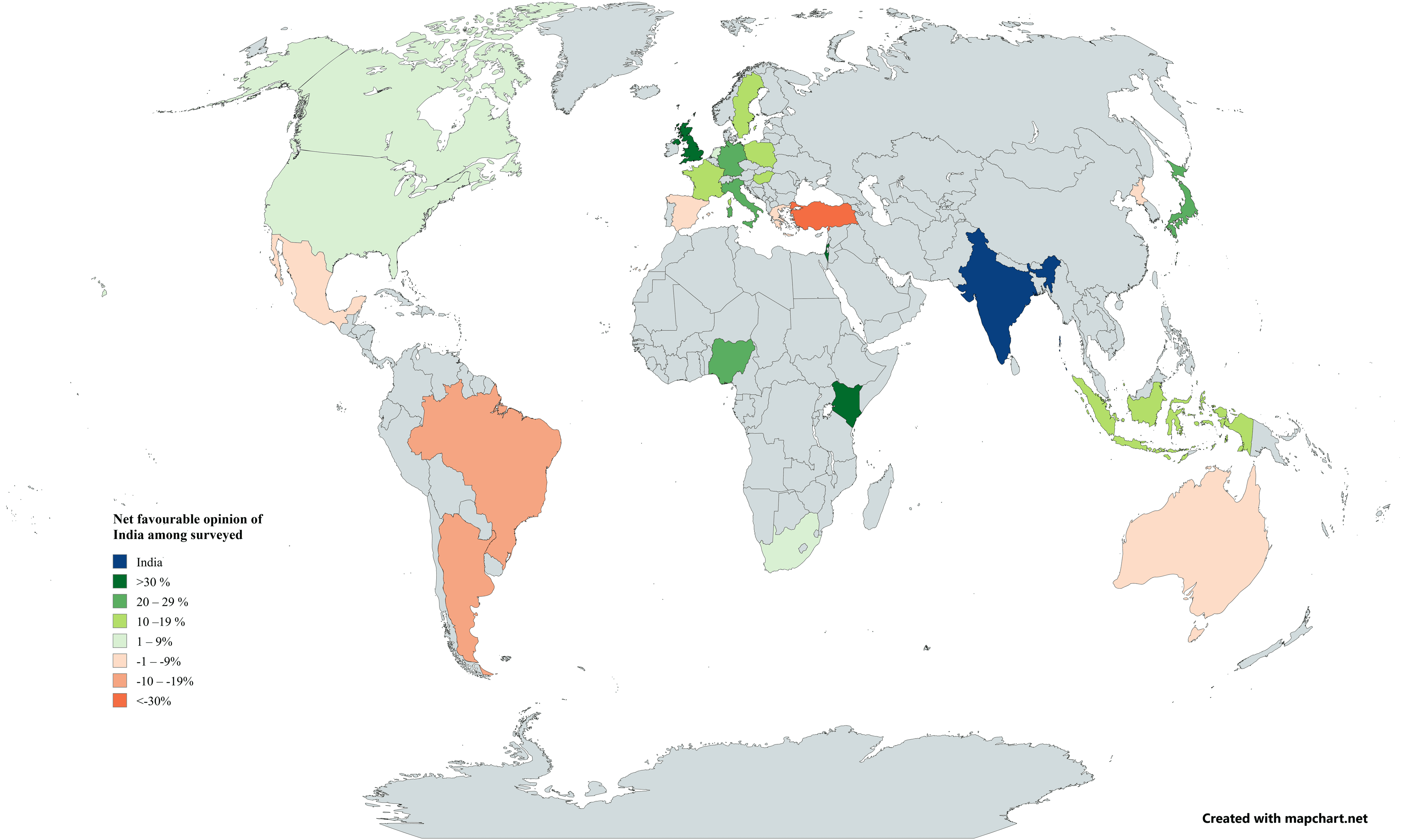 International Opinion of India Map 2025
