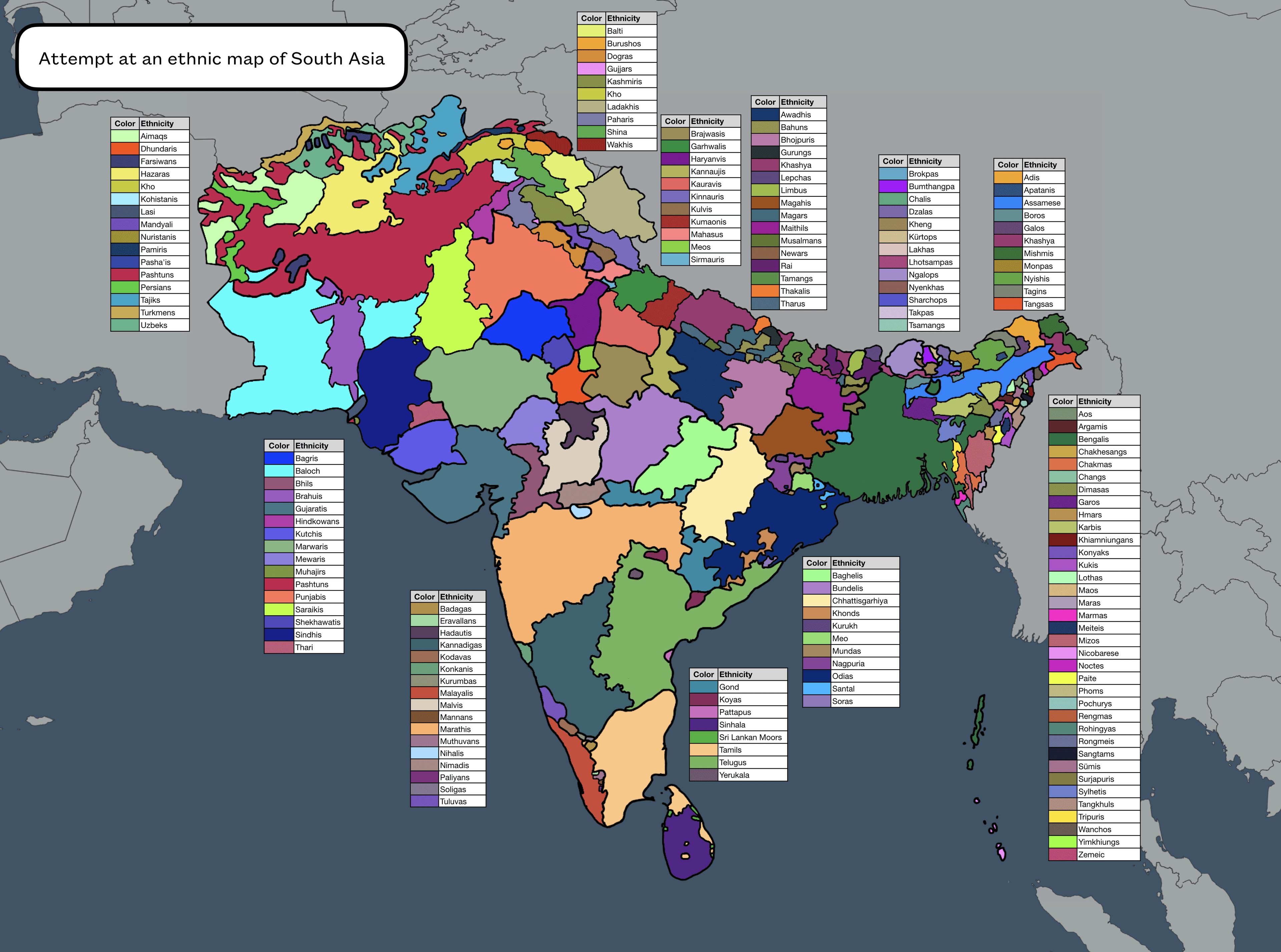 Ethnic Map of South Asia