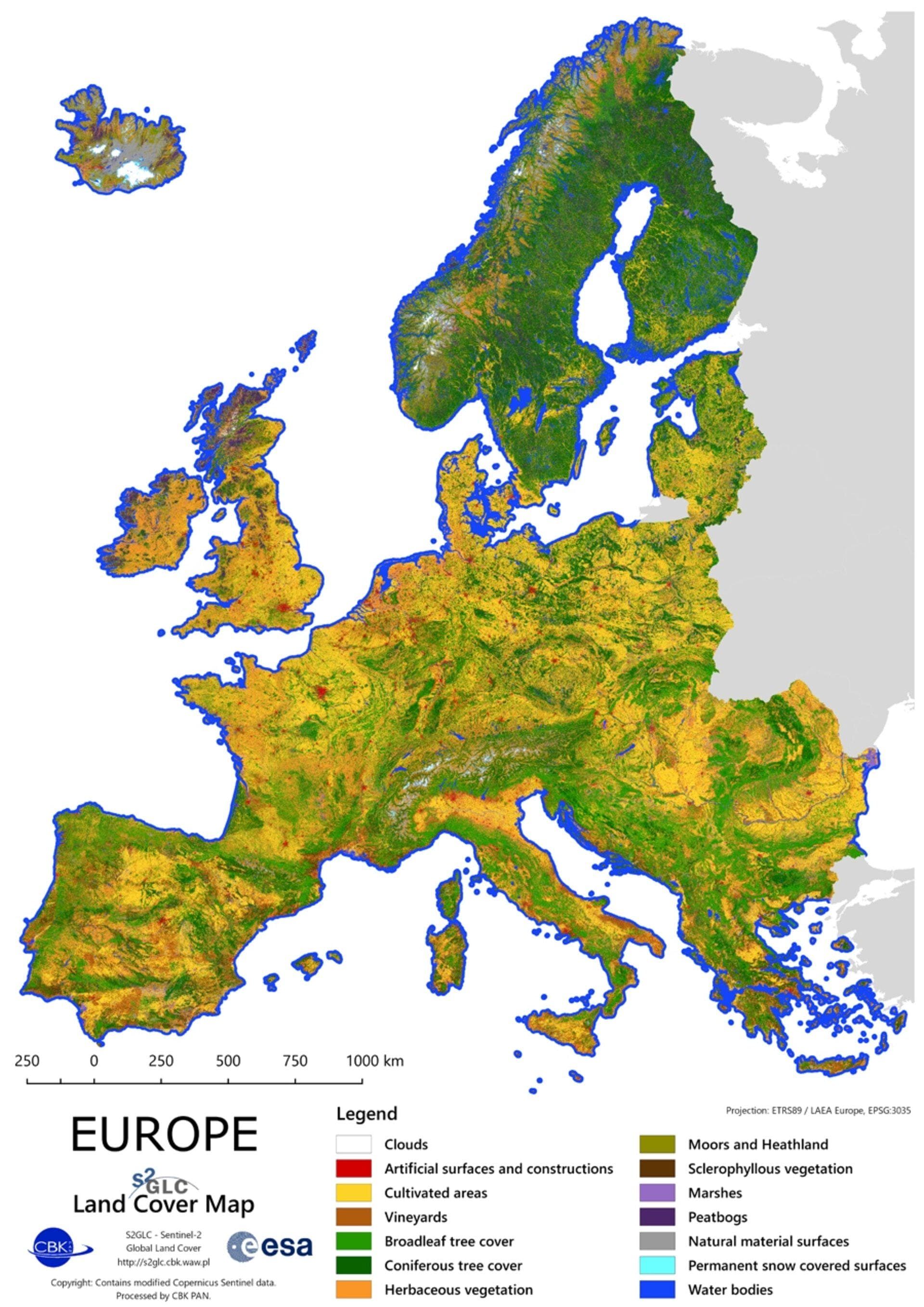 Land Cover Map of Europe